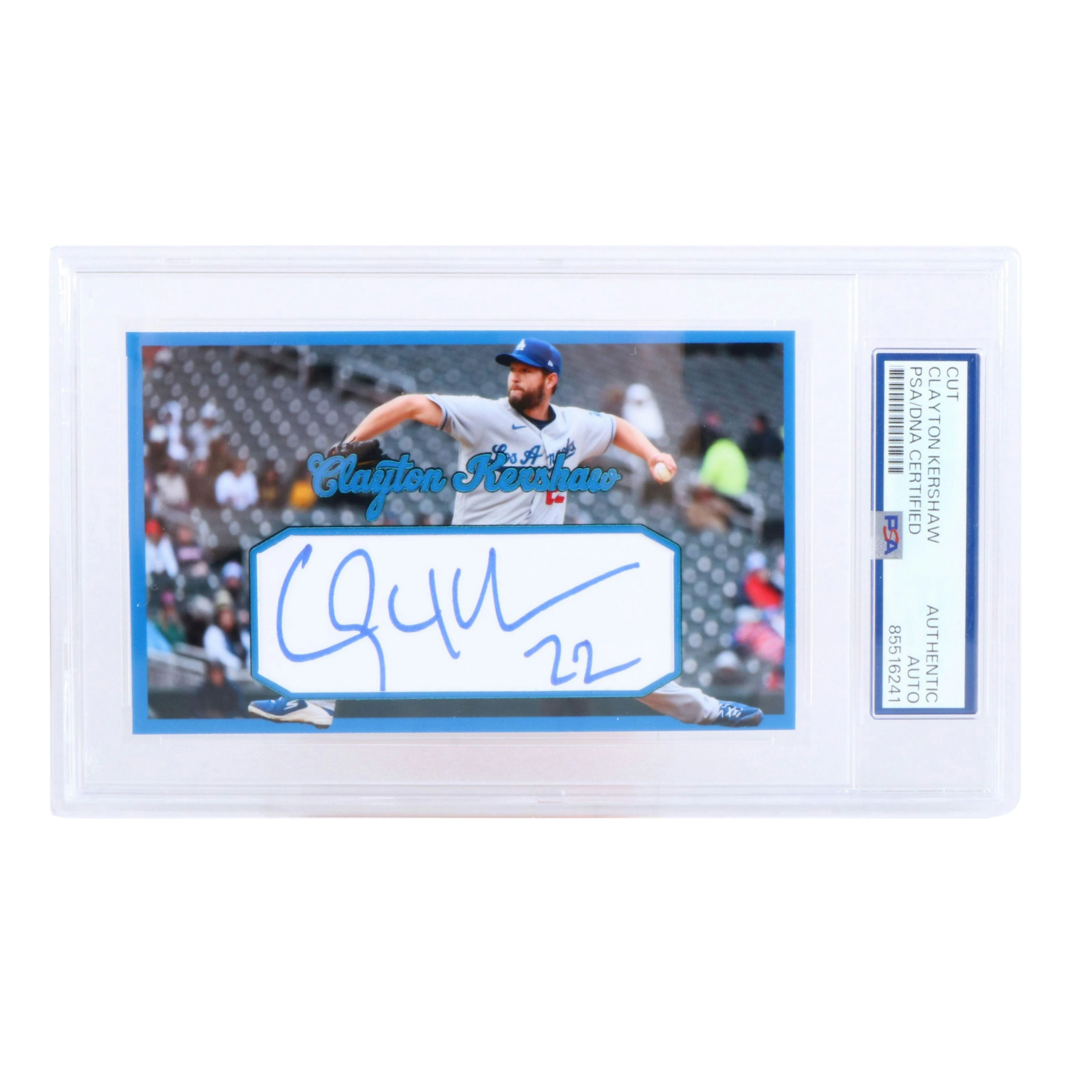 Clayton Kershaw Signed and Slabbed 1/1 Cut, PSA