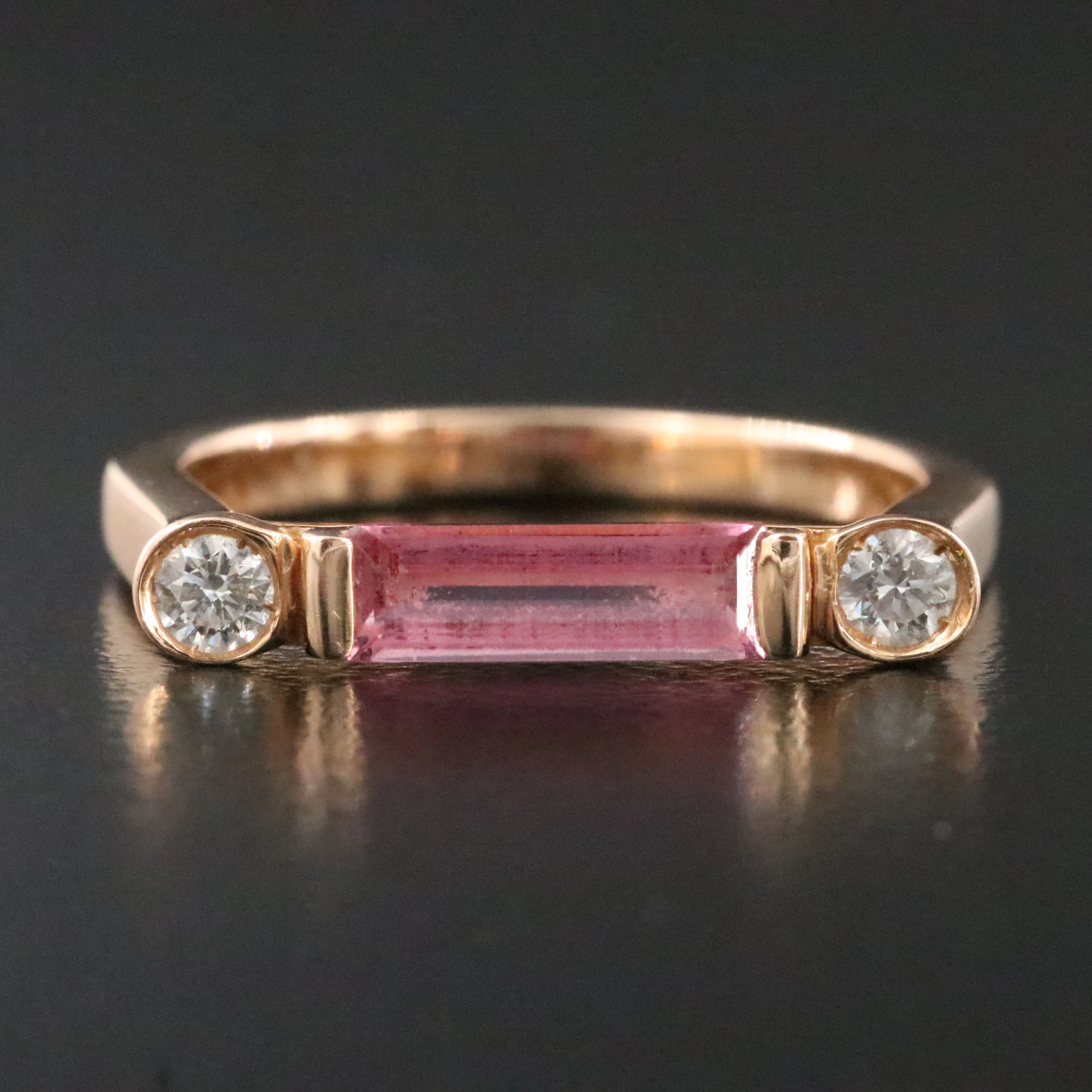 Mathon 18K Tourmaline and Diamond "Manhattan" Stacking Ring