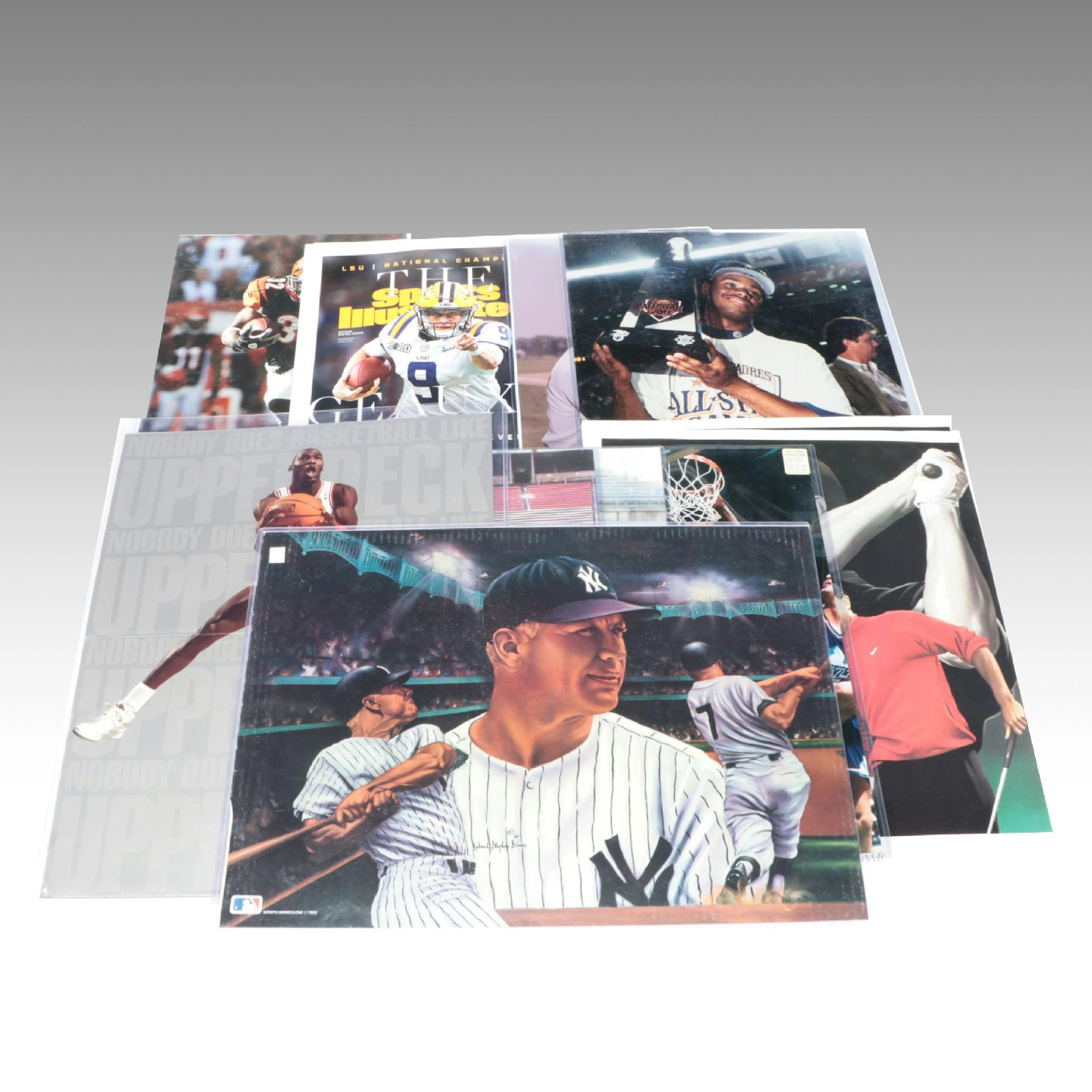 Oversized Sports Prints with Joe Burrow, Mickey Mantle, Michael Jordan