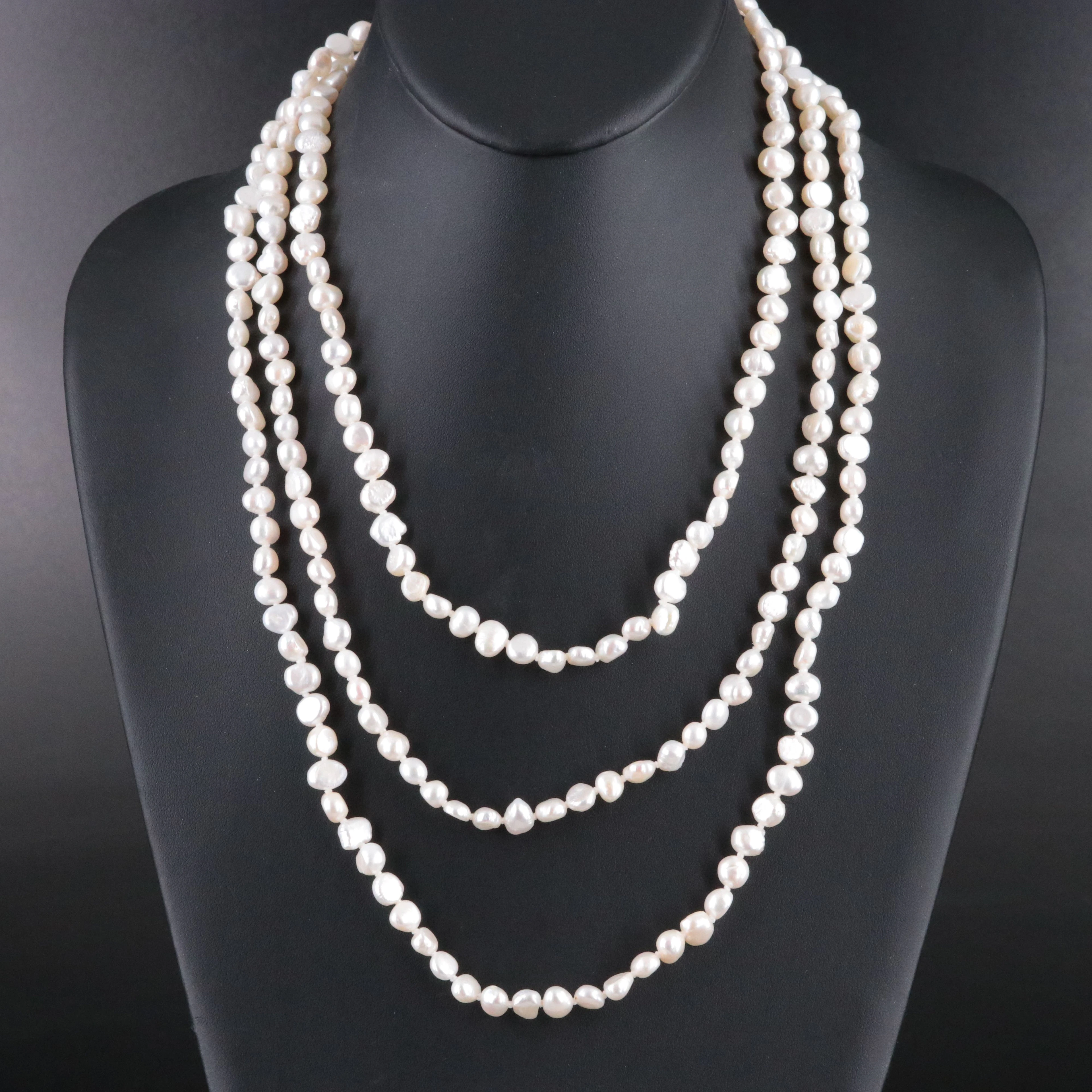 Rope Length Endless Pearl Necklace