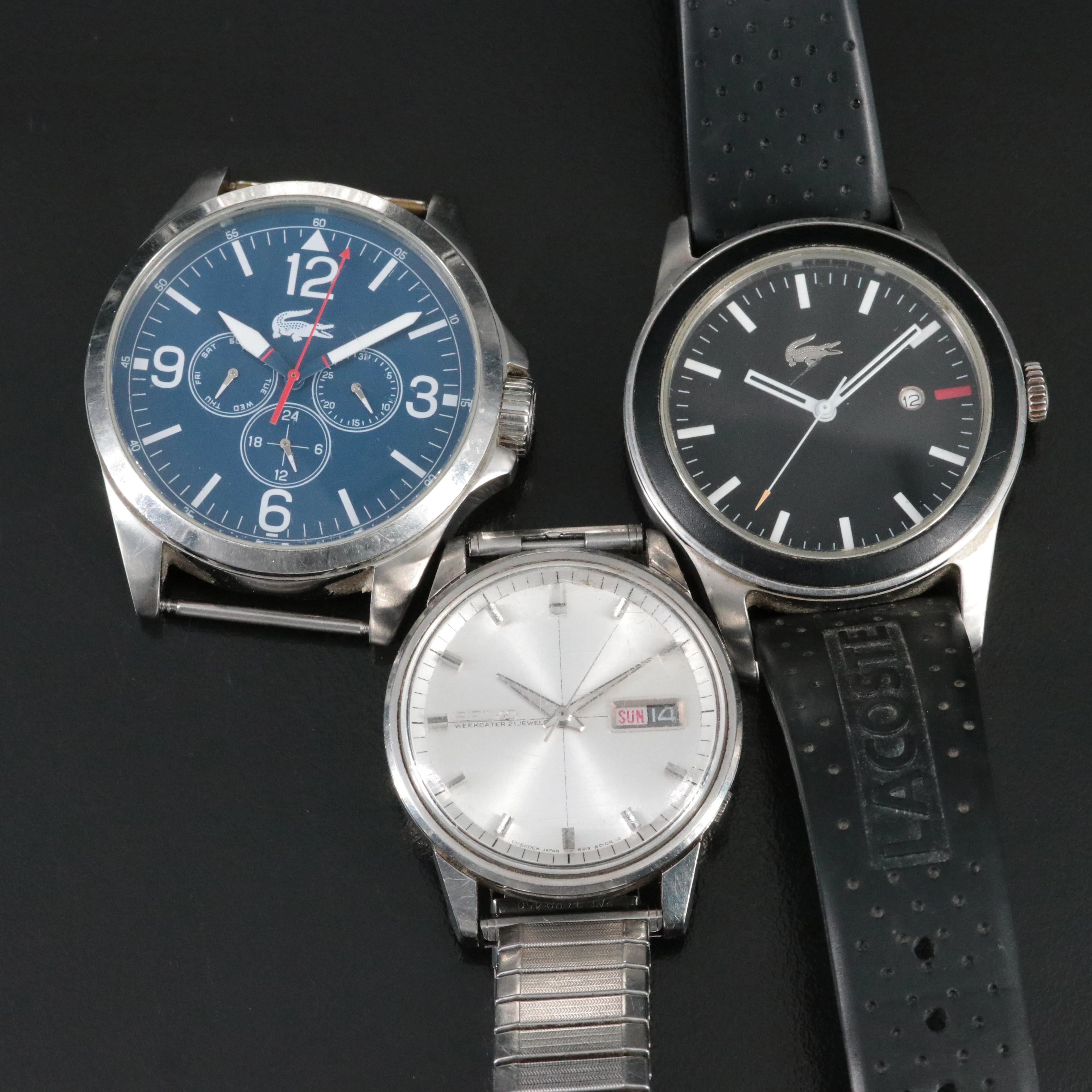 Seiko Sportsmatic and Lacoste Stainless Steel Watch