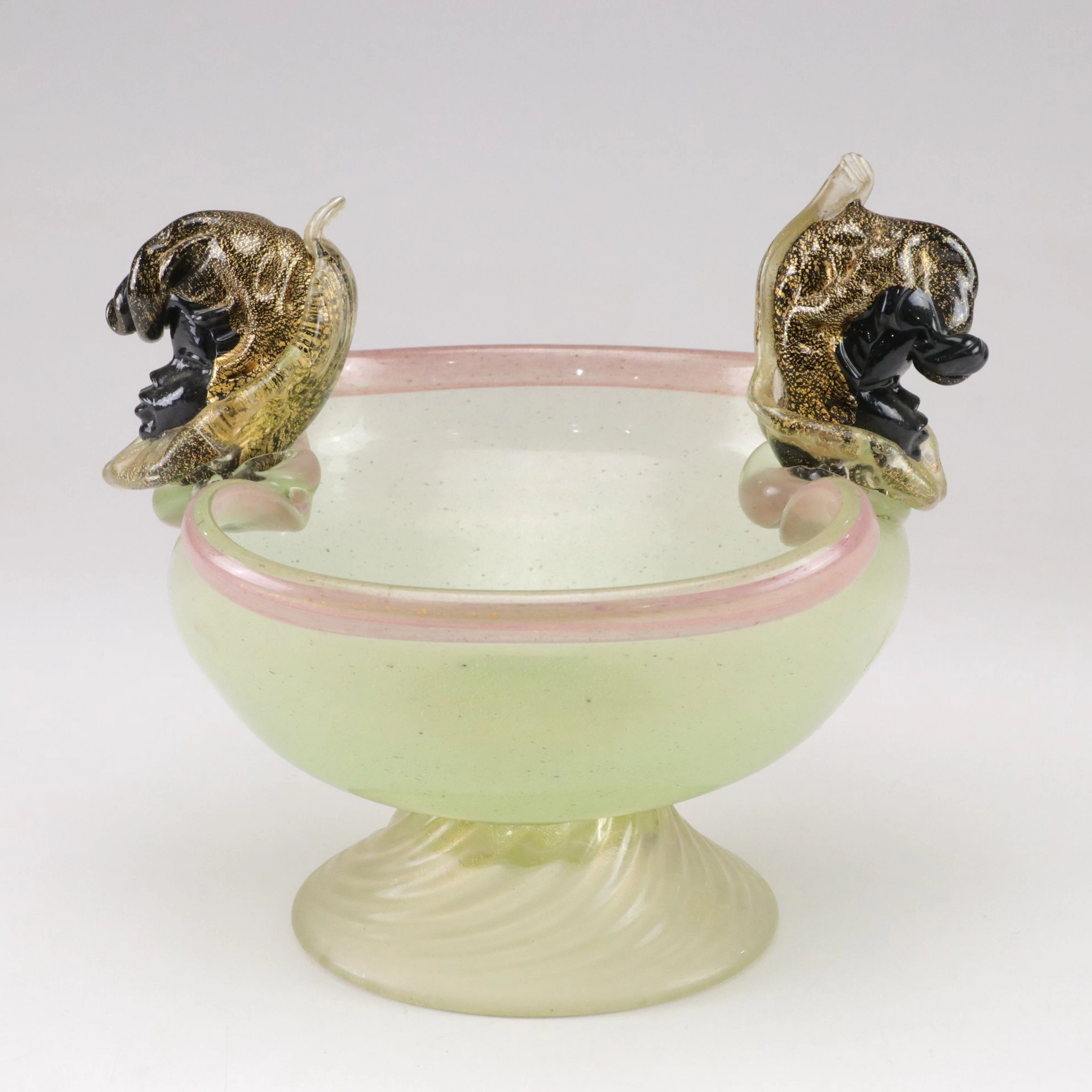 Barovier and Toso Decorative Glass Bowl with Heads