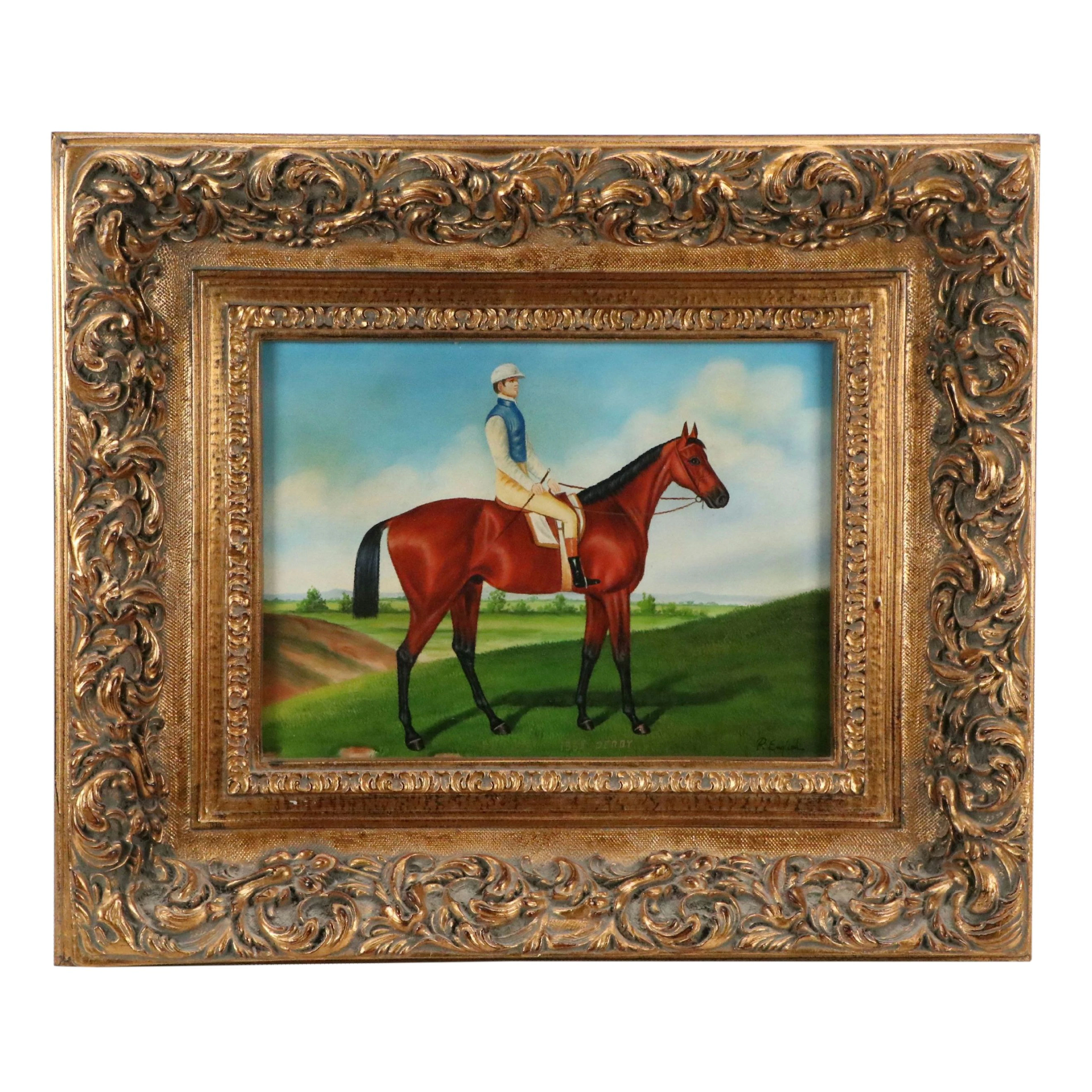 Attributed to Paul English Oil Painting " 'Frigate' 1865 Derby"
