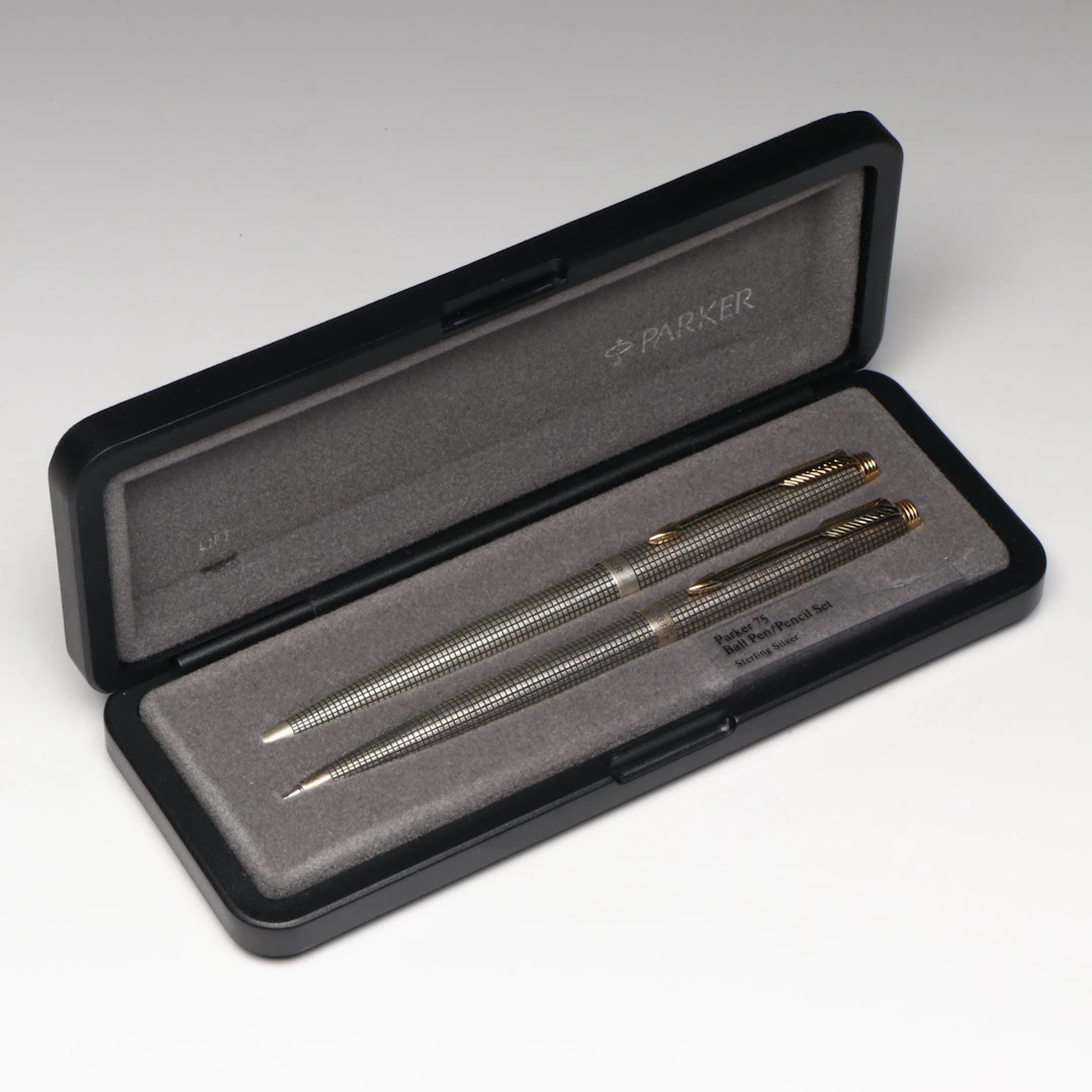 Parker 75 Sterling Silver Ballpoint Pen and Mechanical Pencil Set