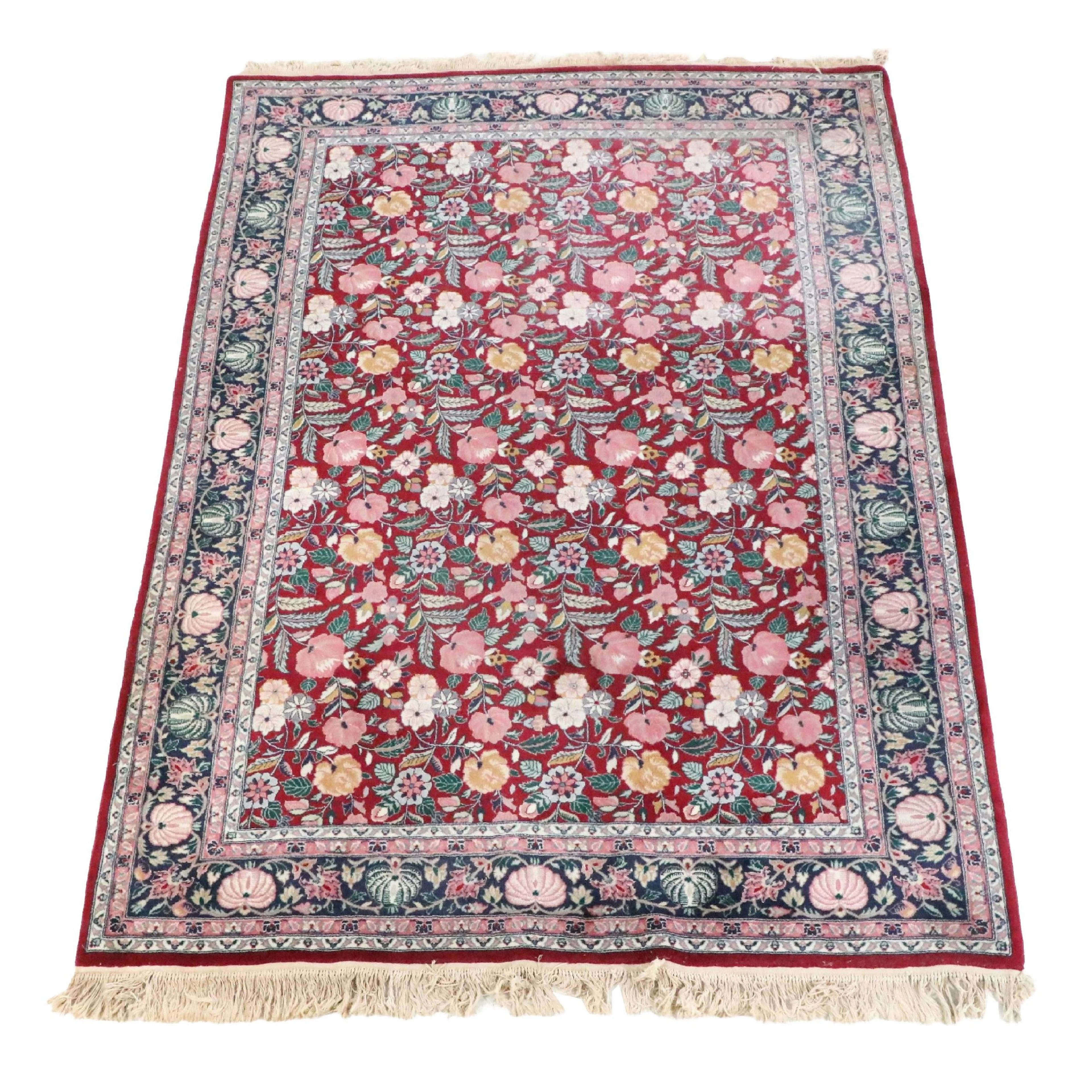 5'10 x 9'8 Hand-Knotted Persian Sarouk Area Rug