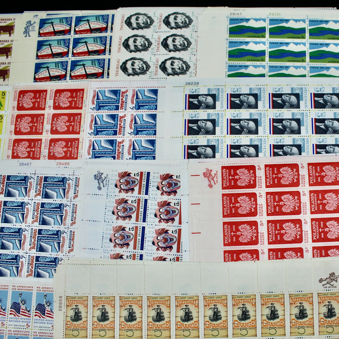 Eighty-Five U.S. 5-Cent Postage Stamp Sheets, 1960s