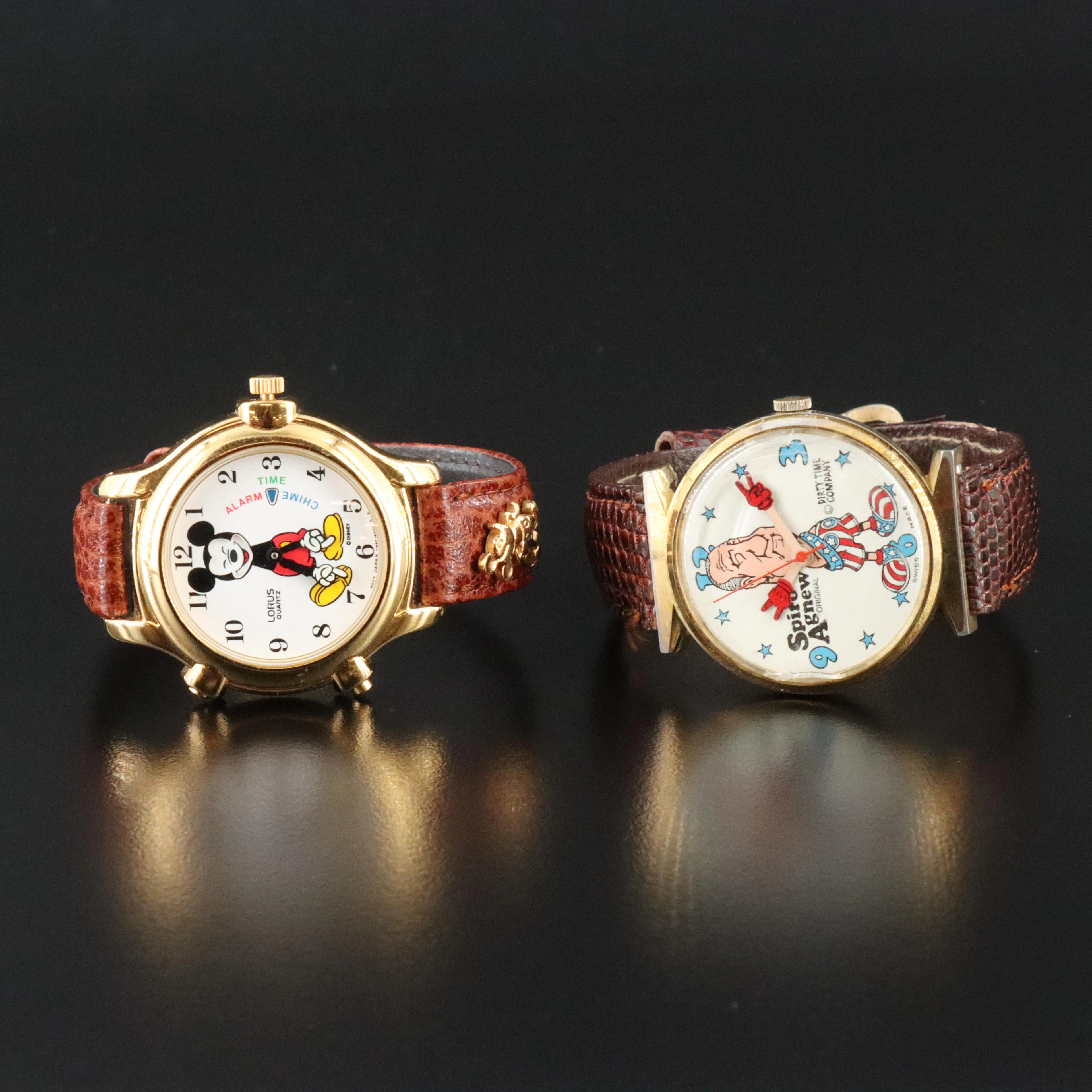 Lorus Mickey Mouse Musical and Spiro Agnew Character Watches