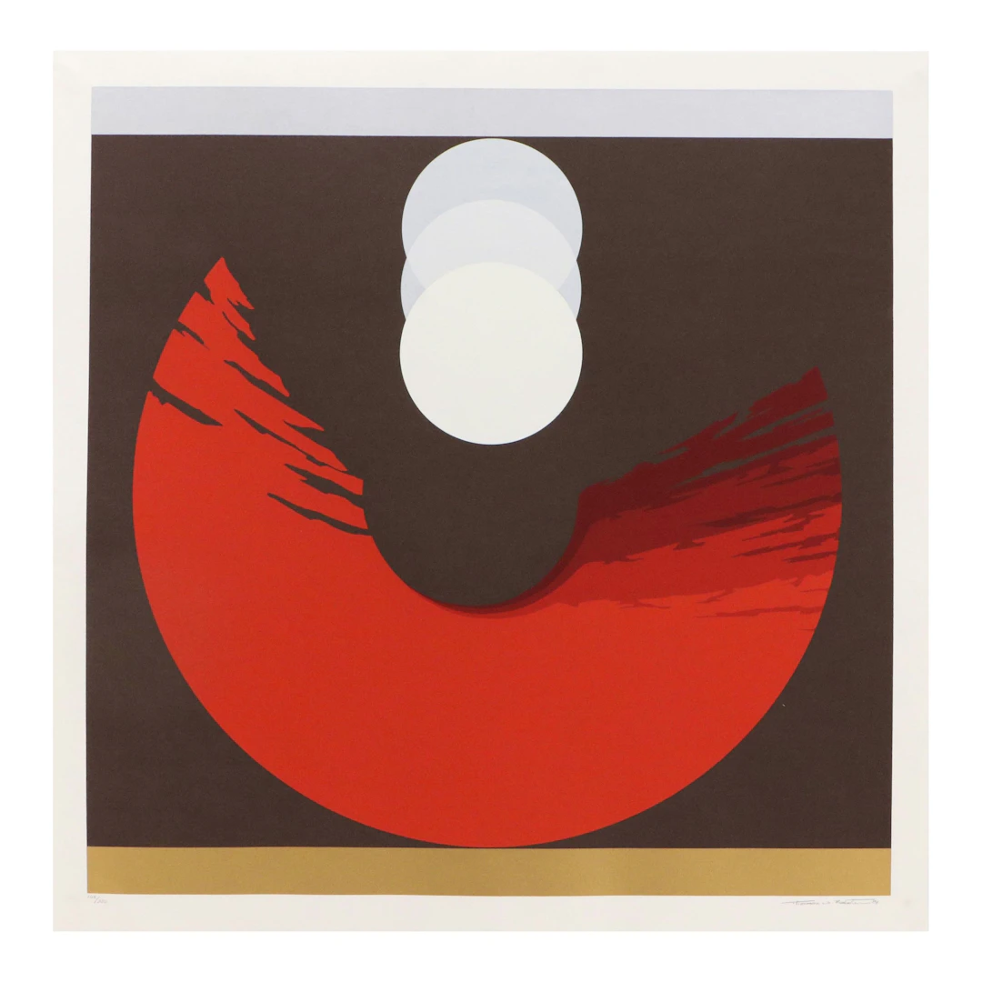 Thomas Whelan Benton Abstract Serigraph "Evolution Series – Red," 1981