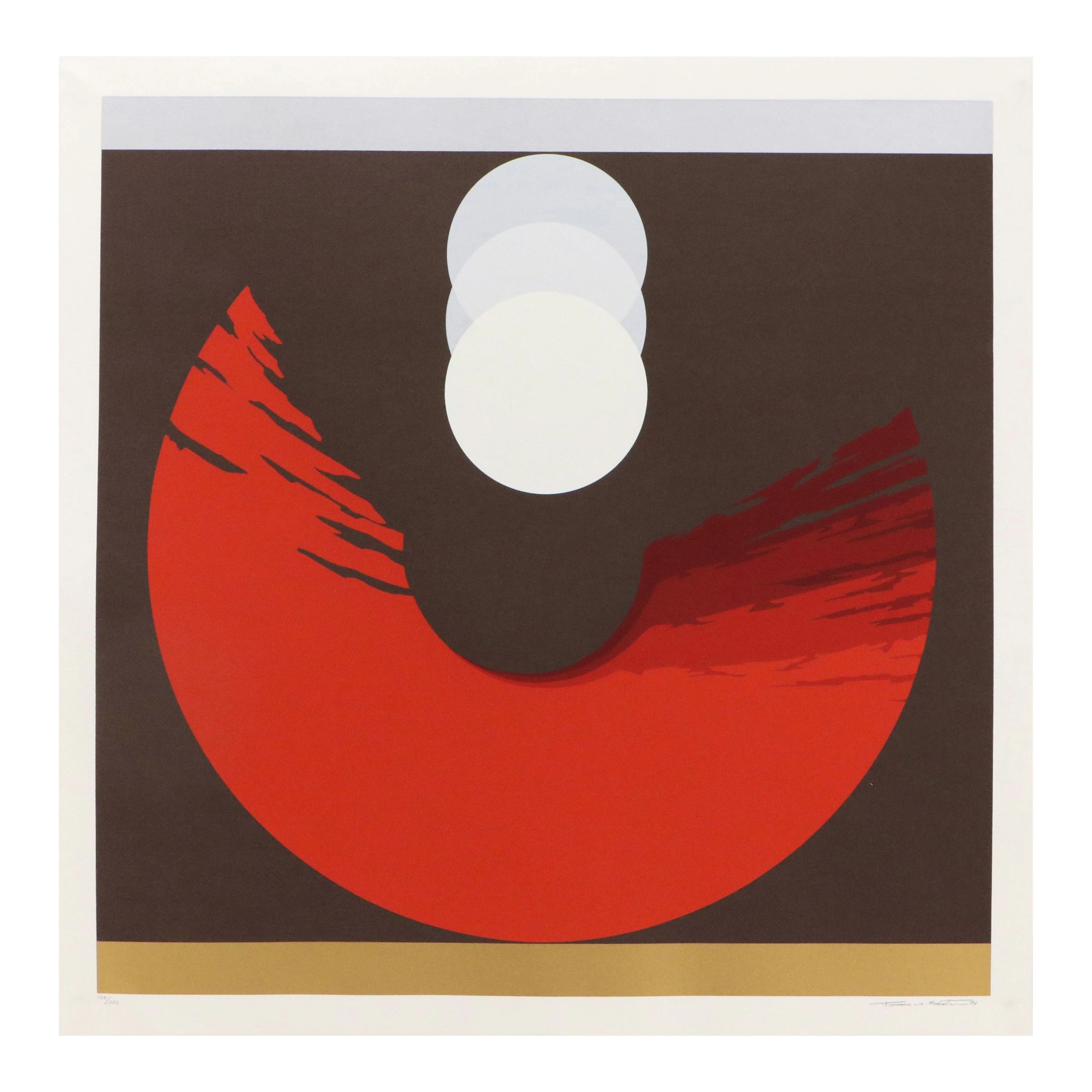 Thomas Whelan Benton Abstract Serigraph "Evolution Series – Red," 1981