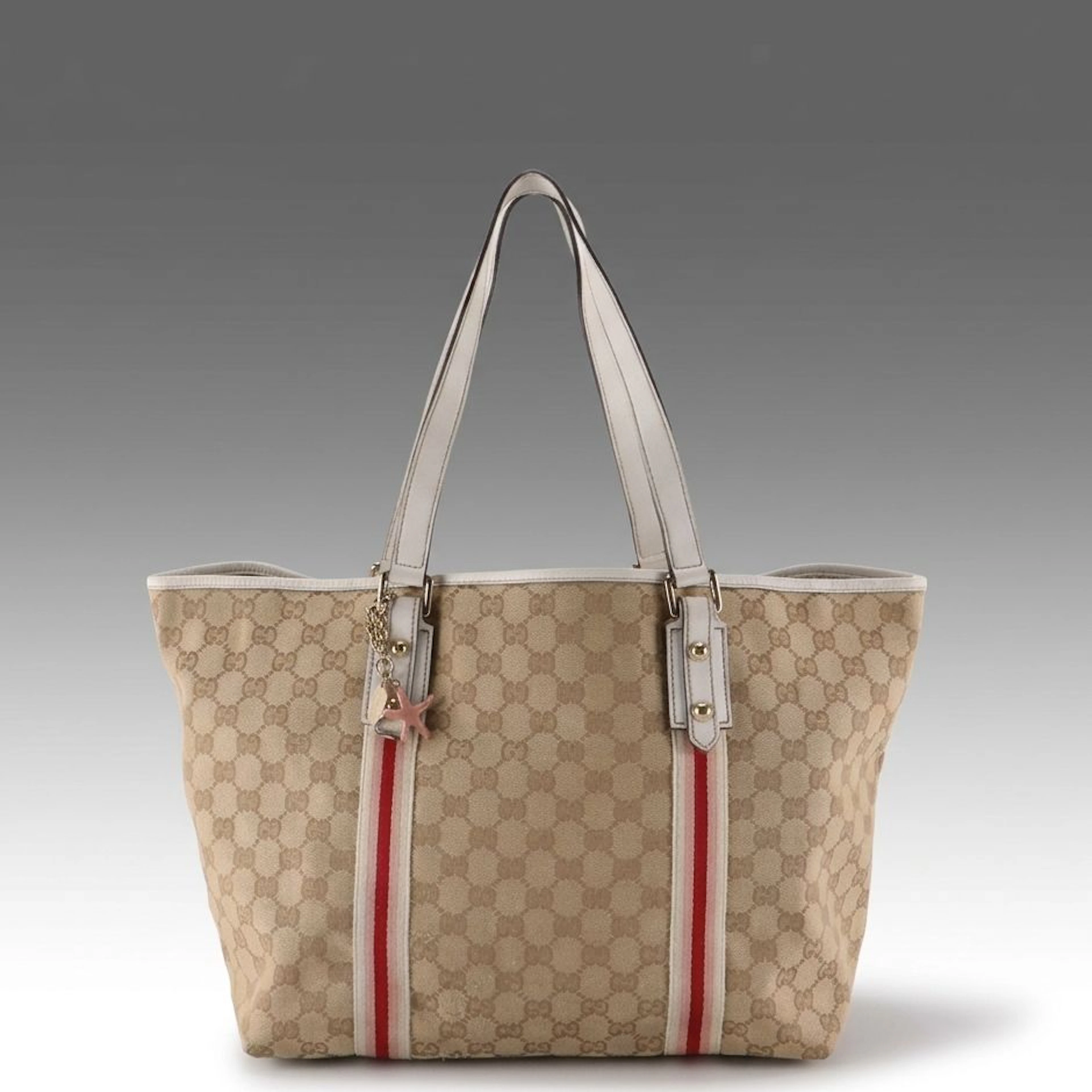 Gucci GG Canvas, Web, and Leather Jolicoeur Tote Bag
