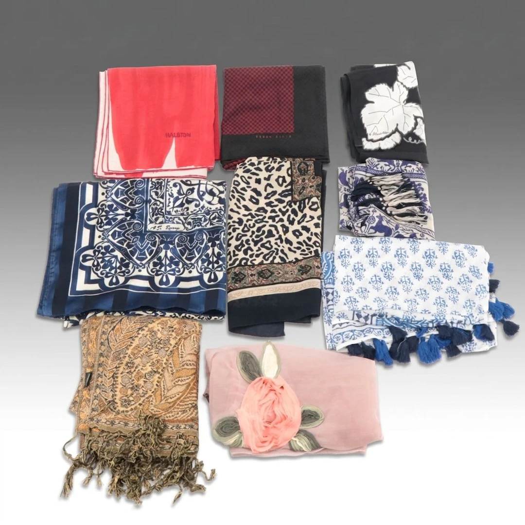 Assorted Printed Scarves from Halston, Perry Ellis, Findan and More