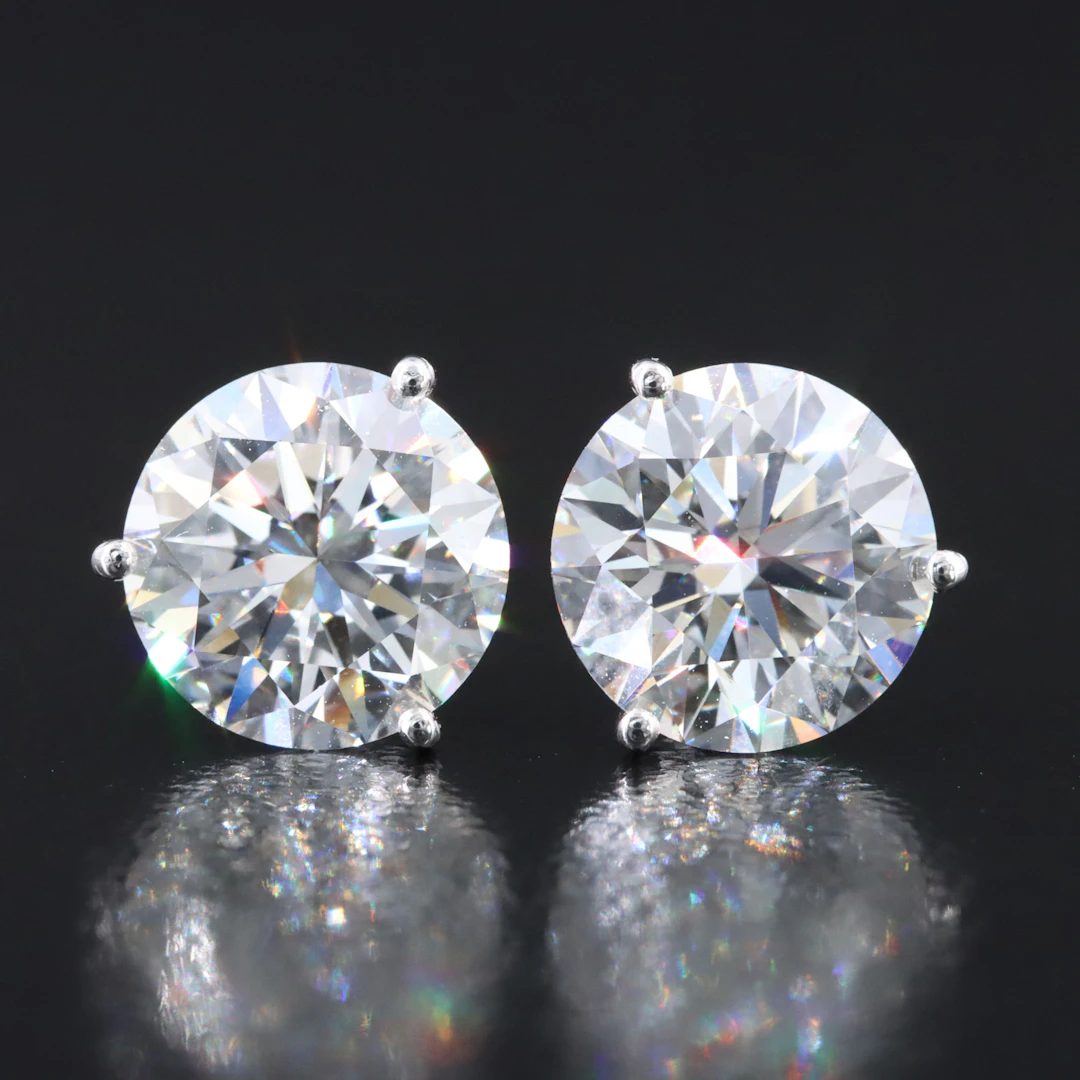14K 4.04 CTW Lab Grown Diamond Stud Earrings with IGI Reports