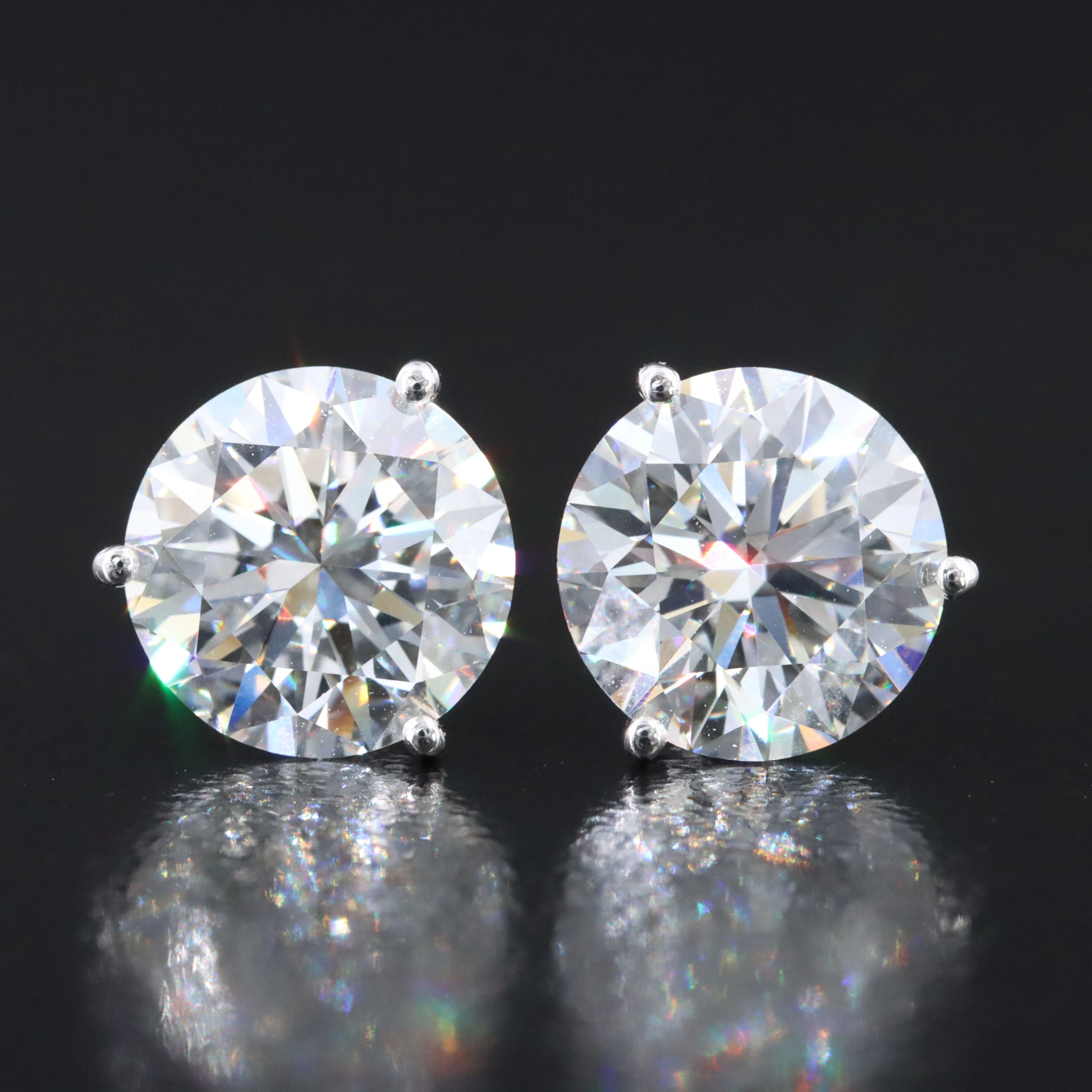 14K 4.04 CTW Lab Grown Diamond Stud Earrings with IGI Reports