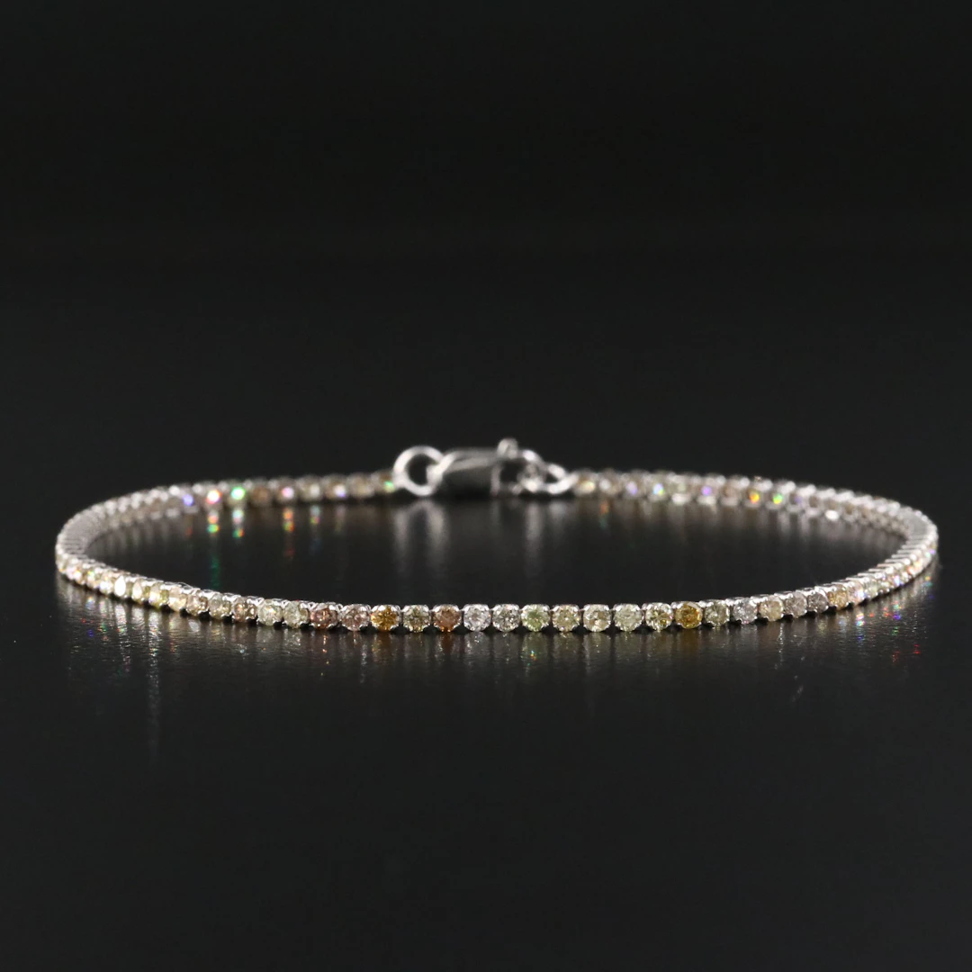 14K 1.65 CTW Fancy Yellow and Light Yellow Diamond Line Bracelet
