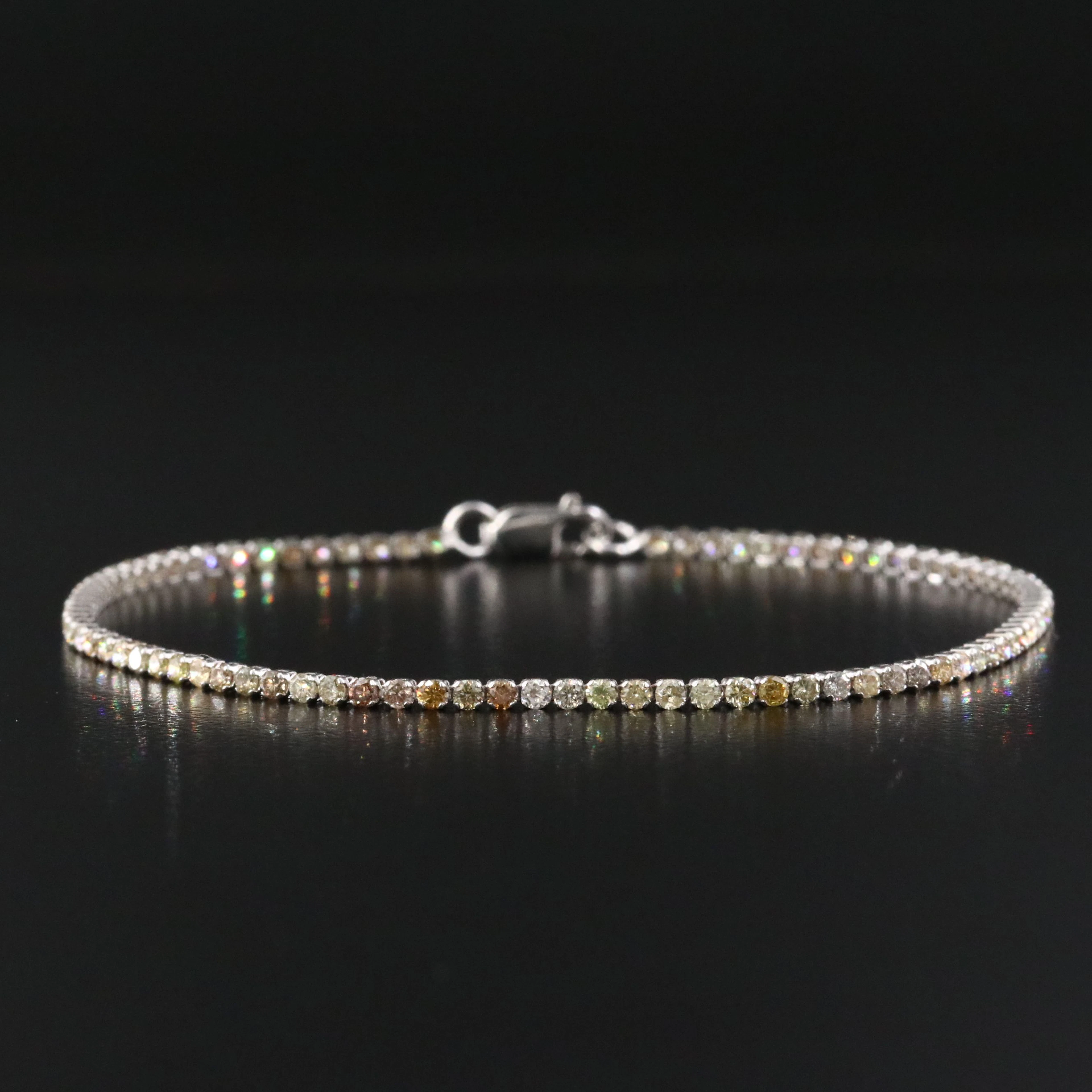 14K 1.65 CTW Fancy Yellow and Light Yellow Diamond Line Bracelet
