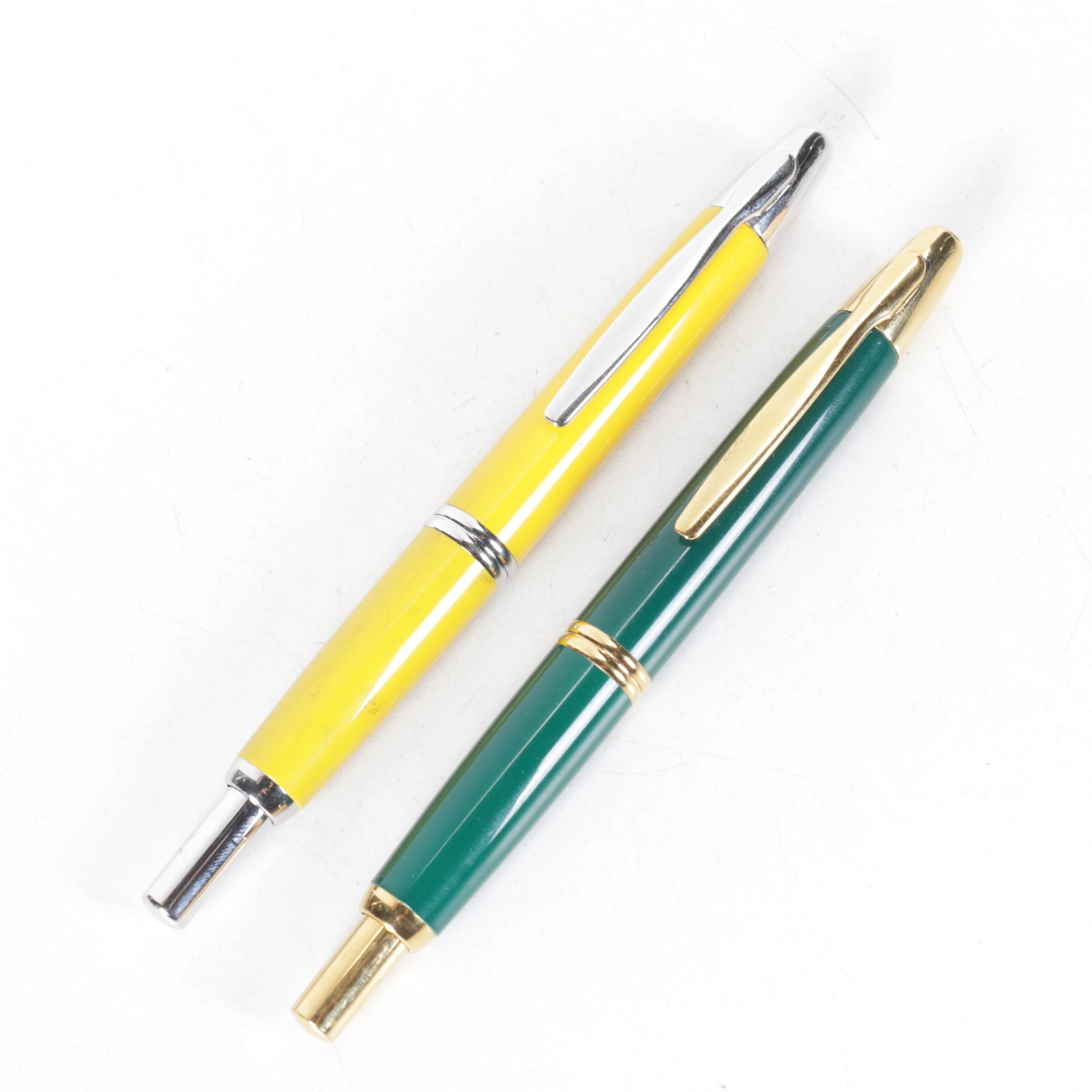 Two Pilot Capless Fountain Pens, Late 20th Century