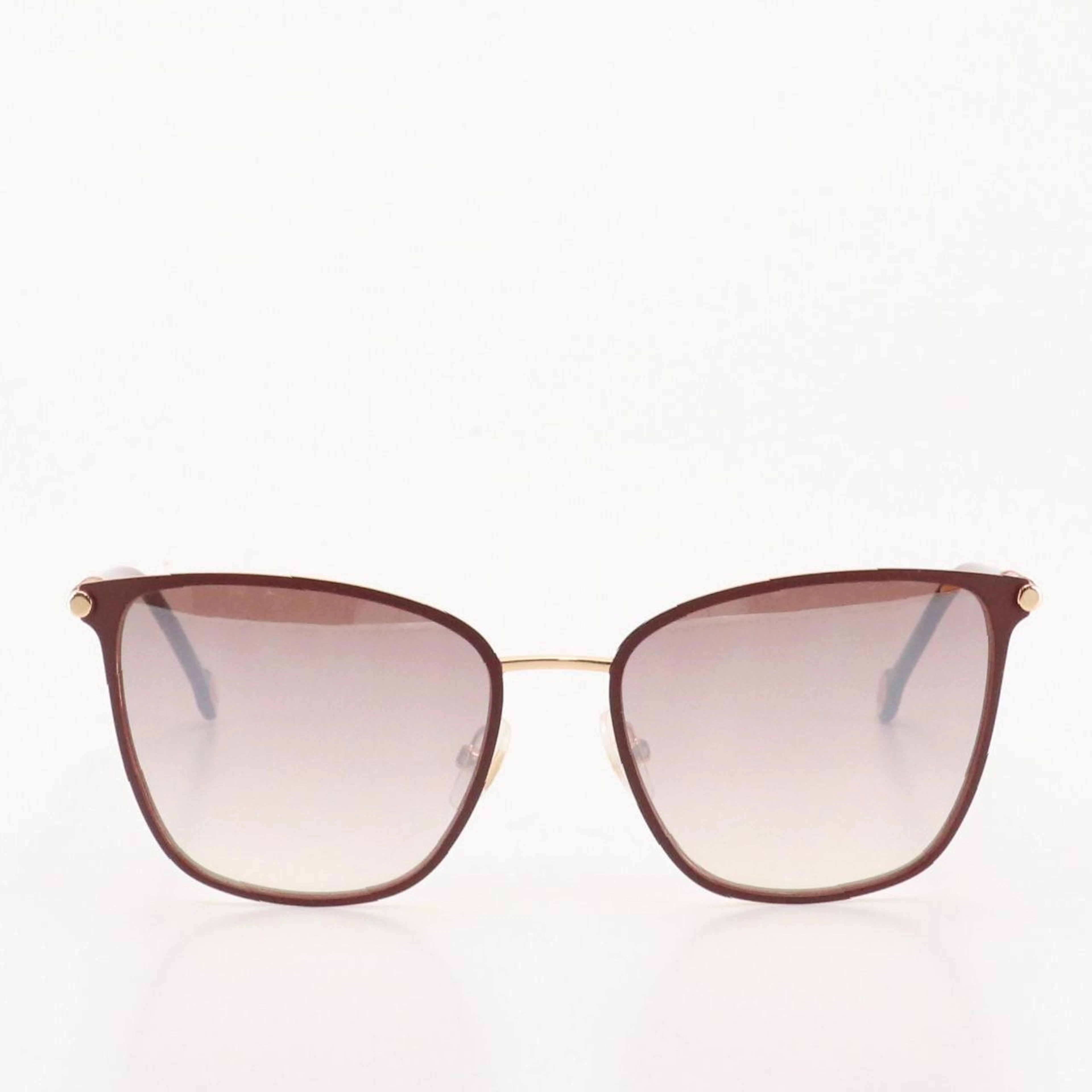 Carolina Herrera CH0030/S Gold & Burgundy Framed Mirrored Sunglasses with Box
