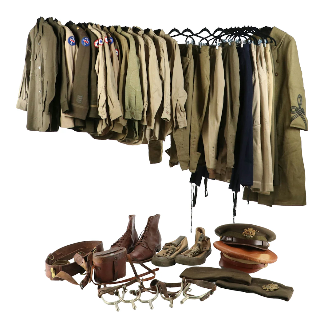 WWII Era U.S. Army Officers Dress Uniforms with Accessories and WWI