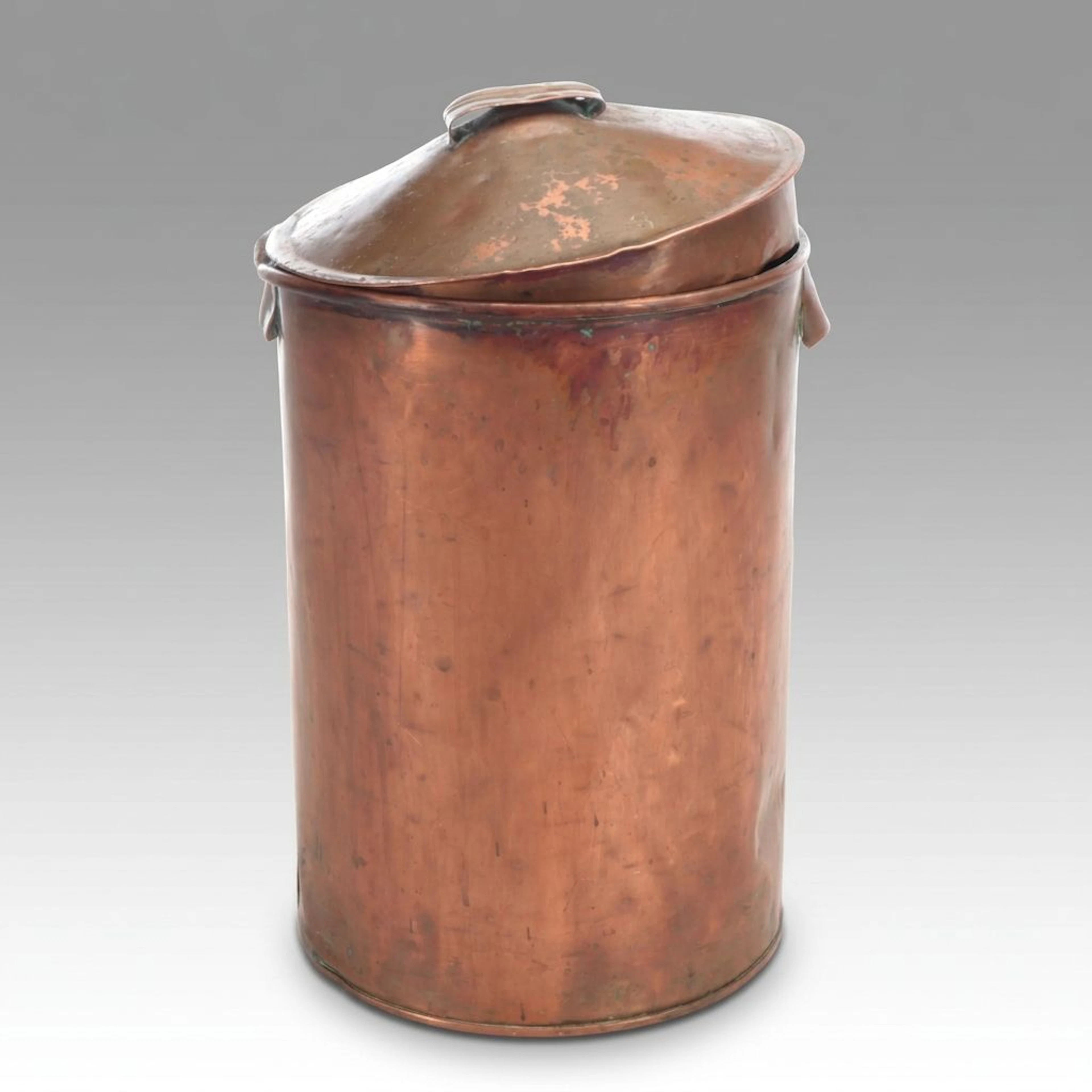 Antique Tin-Lined Copper Lidded Bucket