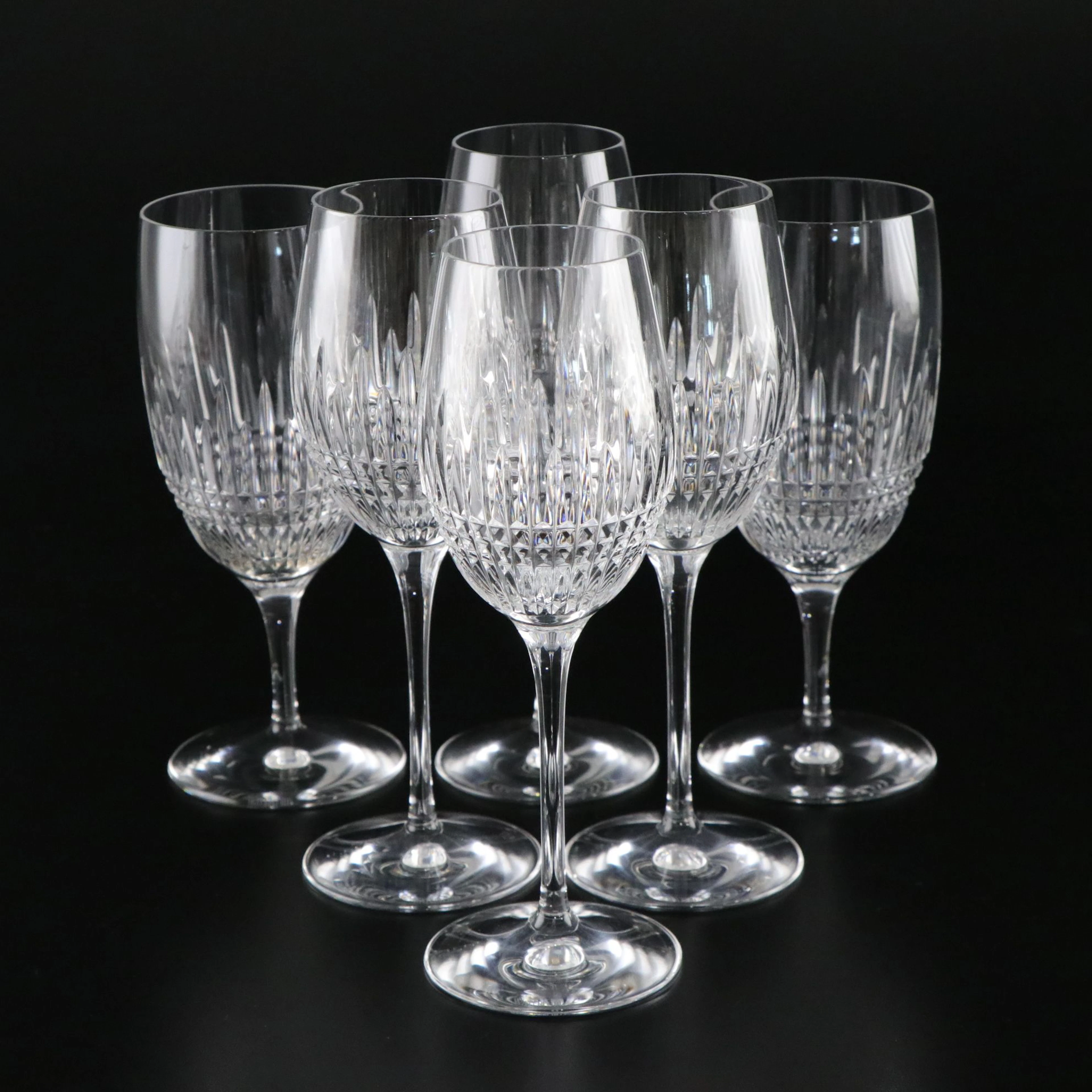 Waterford "Lismore Diamond Essence" Crystal Iced Tea and Wine Glasses
