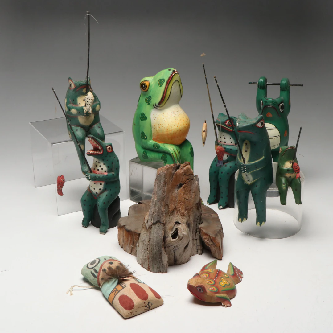 Indonesian Hand-Painted and More Frog Figurines