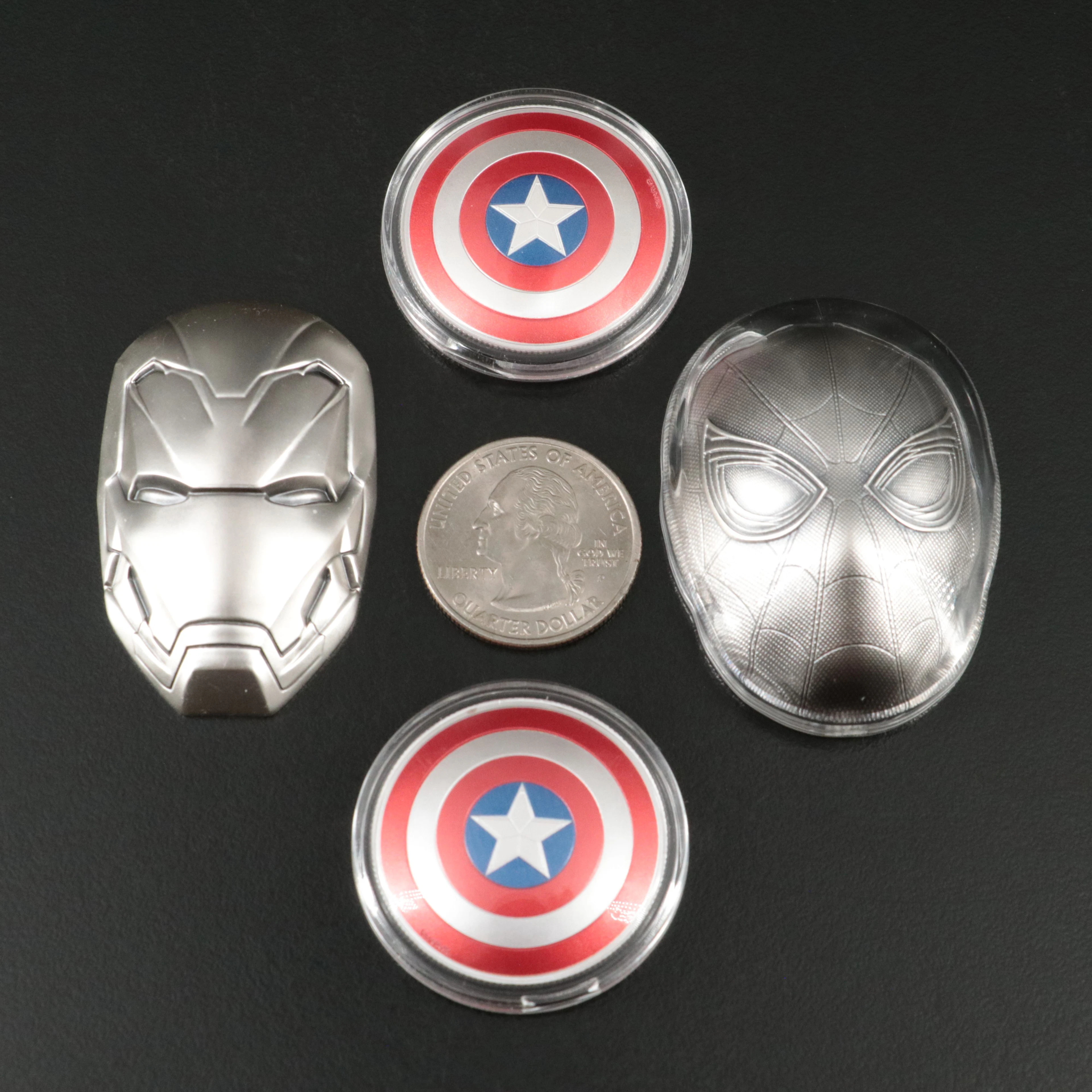 Four Comic Book-Themed Fine Silver Coins, Fiji, Almost 5 Troy Ounces