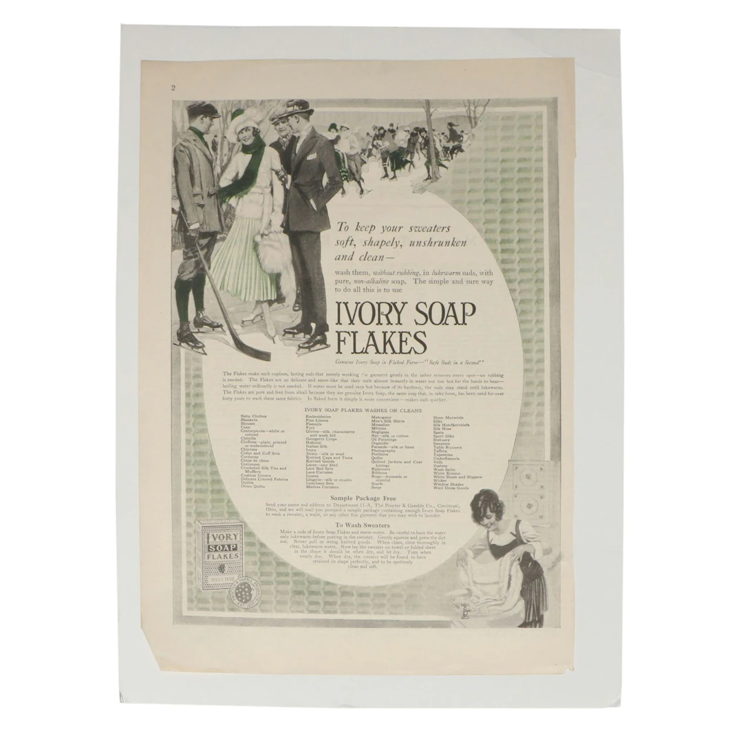 Procter & Gamble "Ivory Soap Flakes" Advertisement, 1920