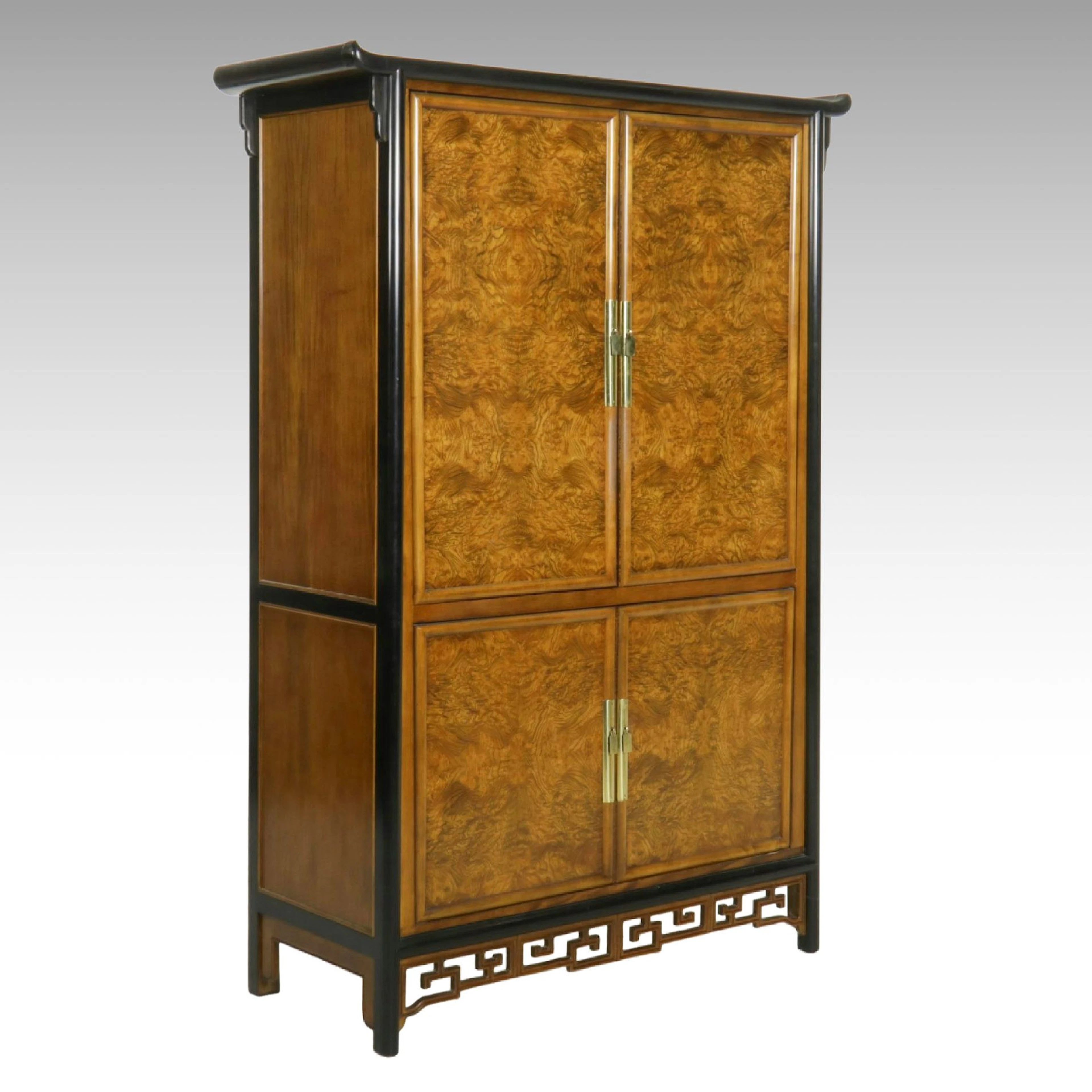 Raymond Sobota for Century Furniture Chinoiserie Burl Wood Entertainment