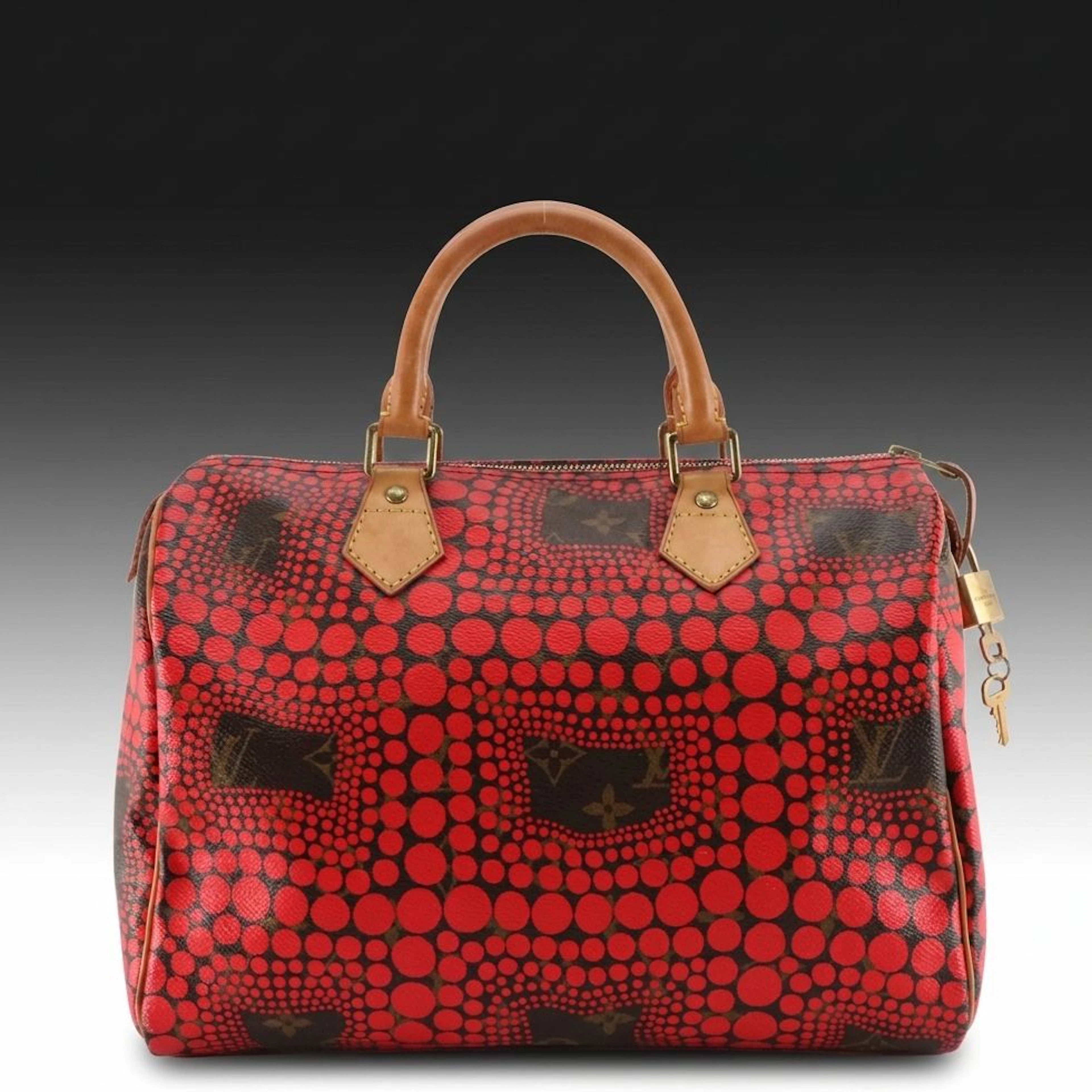 Louis Vuitton x Yayoi Kusama Limited Edition Speedy 30 Bag in Red Dotted Canvas