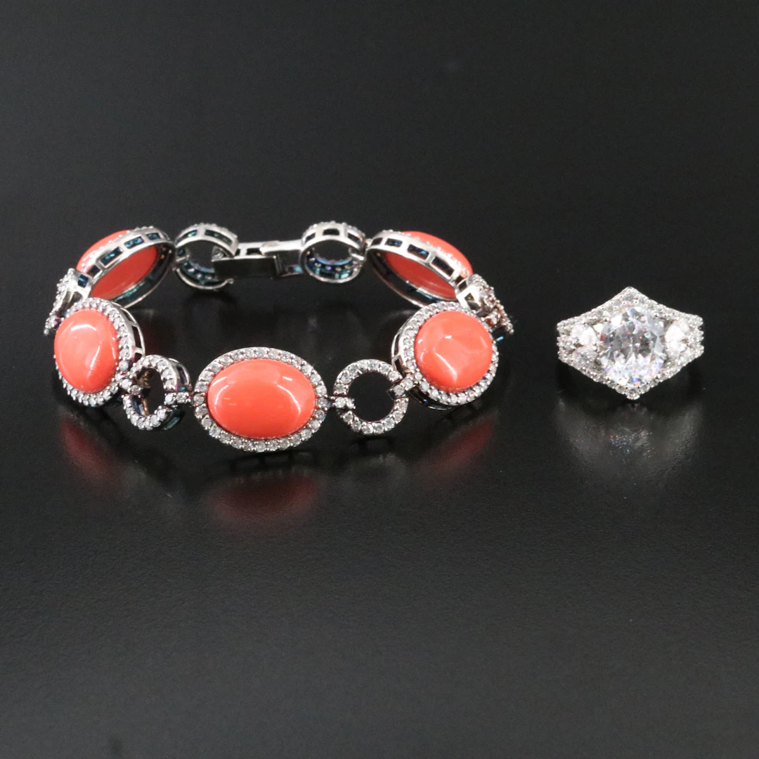 Sterling CZ Ring and Bracelet