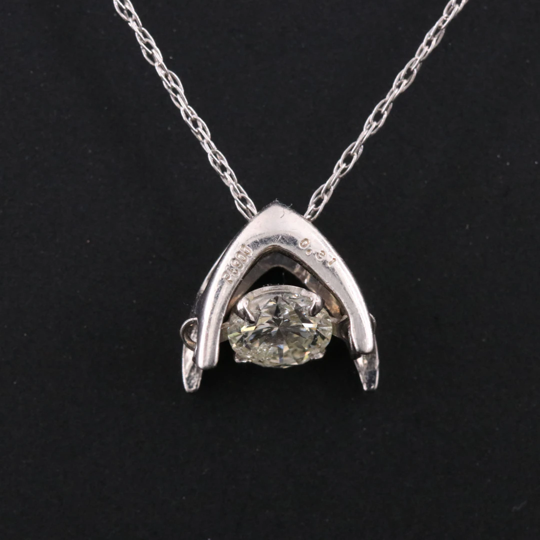 Platinum 0.31 CT Diamond Shimmer Pendant Necklace