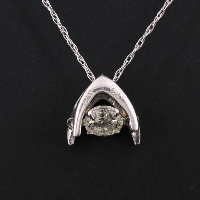 Platinum 0.31 CT Diamond Shimmer Pendant Necklace