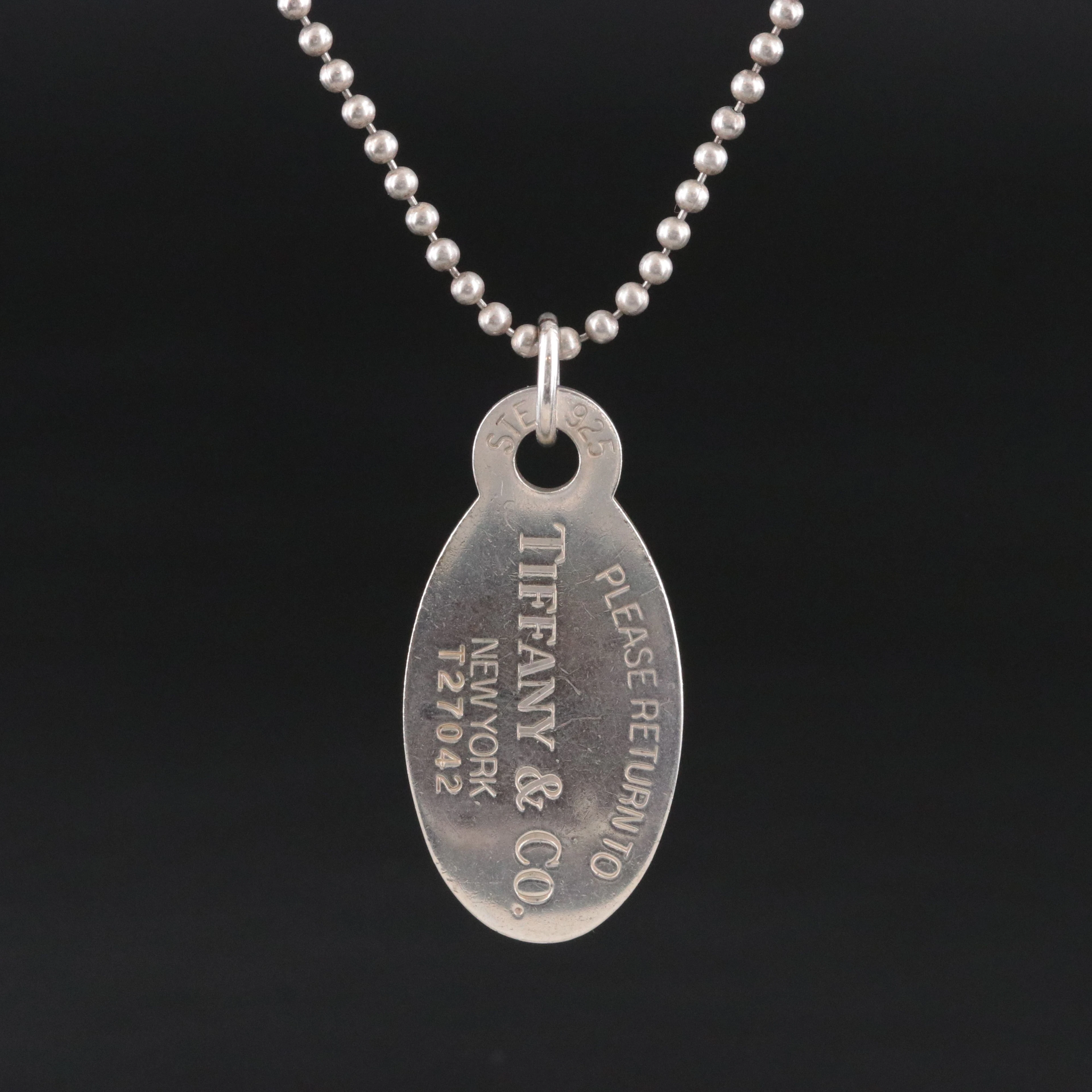Tiffany & Co. Oval Tag Necklace