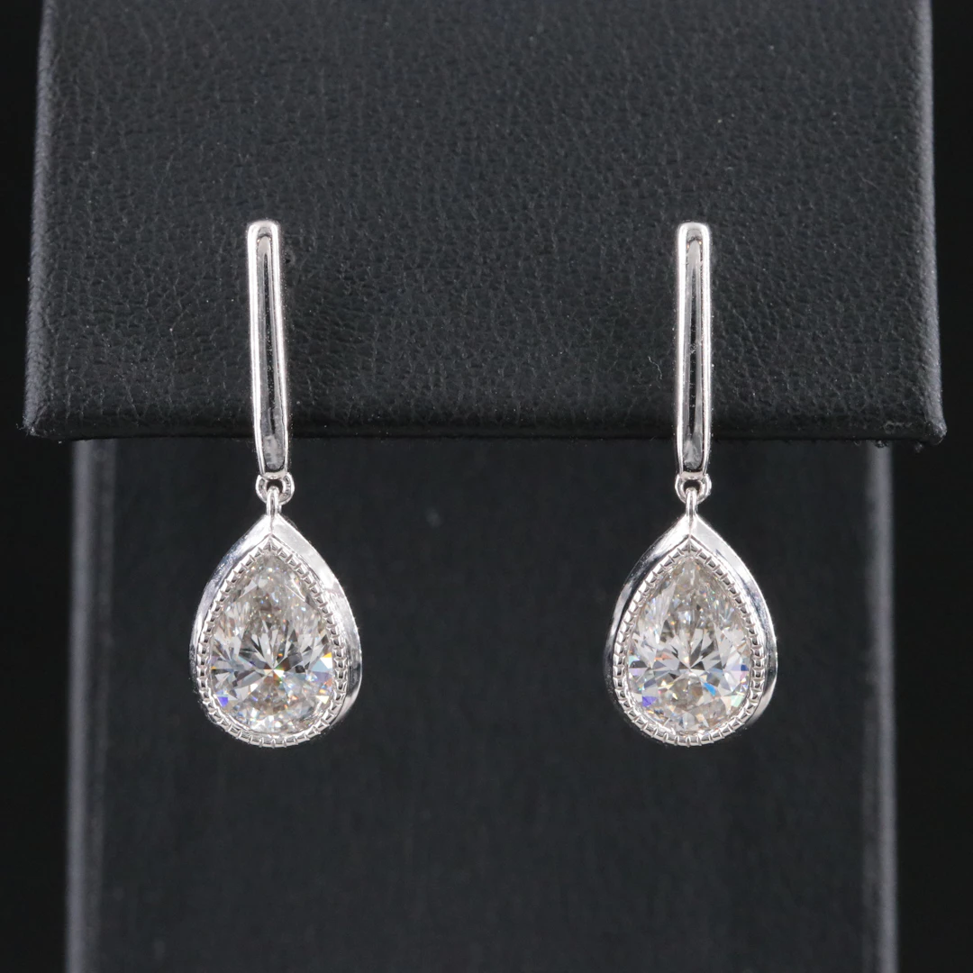 14K 1.96 CTW Lab Grown Diamond Earrings with IGI Reports