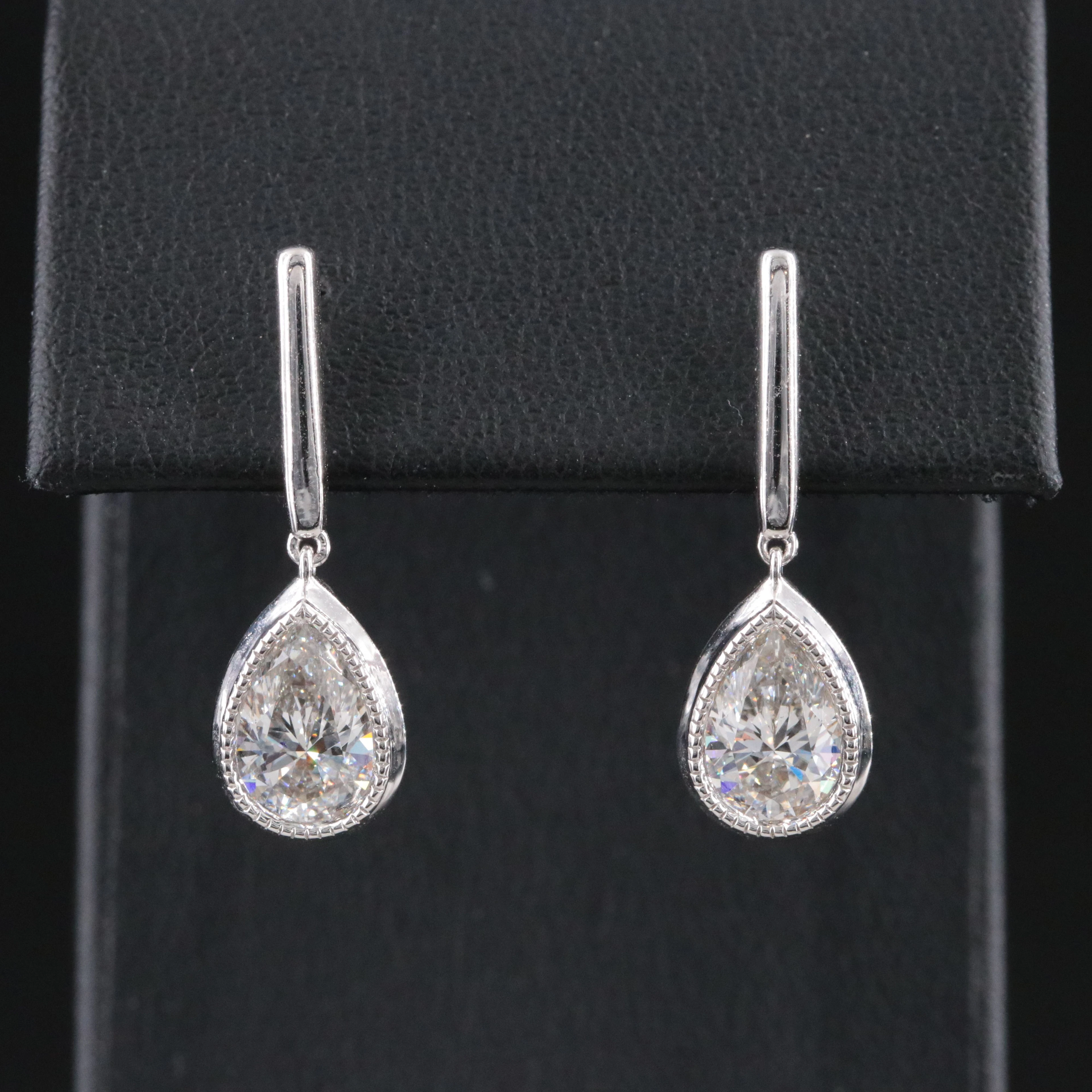 14K 1.96 CTW Lab Grown Diamond Earrings with IGI Reports