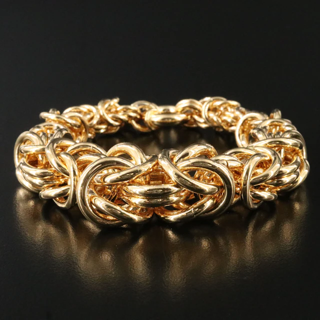Graduated Byzantine Style Link Bracelet