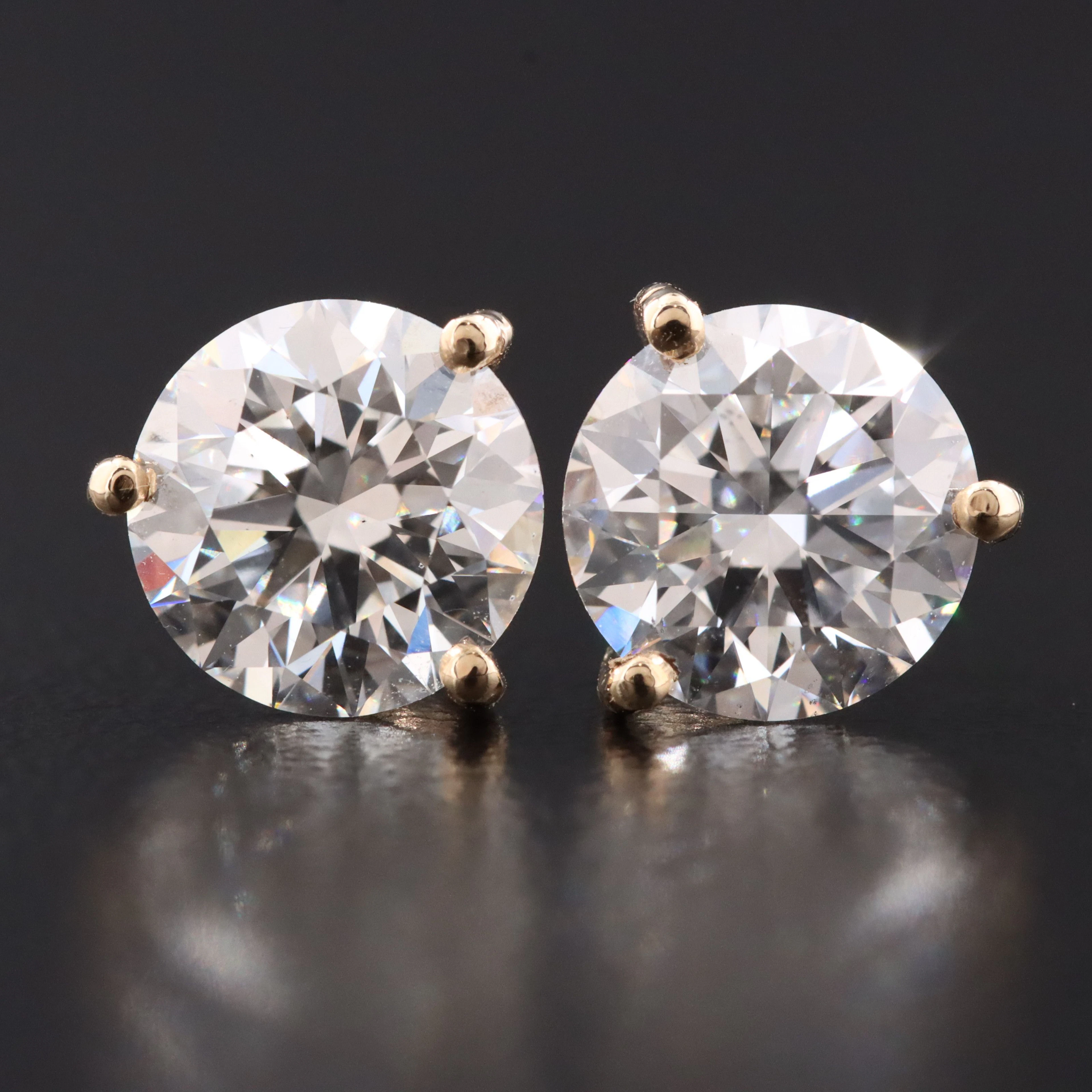 14K 3.07 CTW Lab Grown Diamond Stud Earrings with IGI Reports