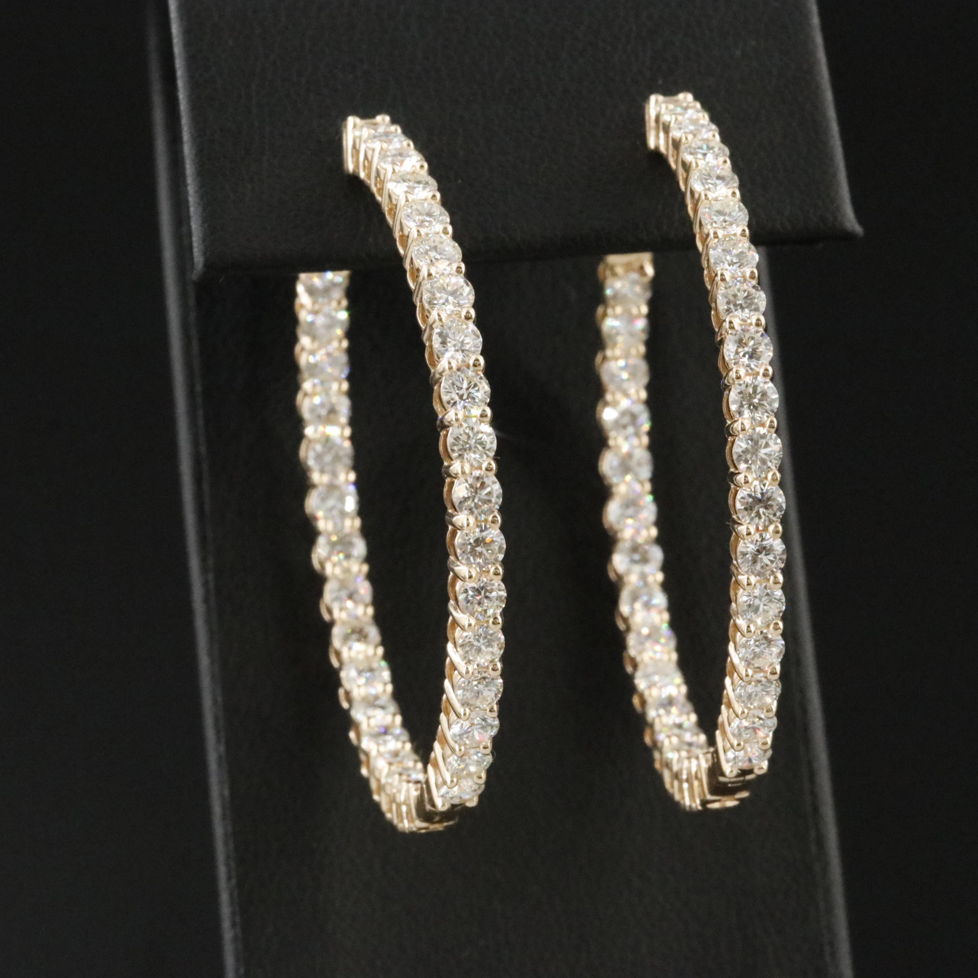 14K 6.99 CTW Diamond Inside-Out Hoop Earrings