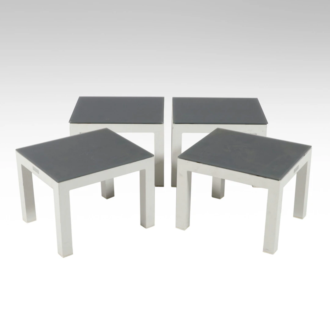 Set of Four Garden Art Patio Accent Tables