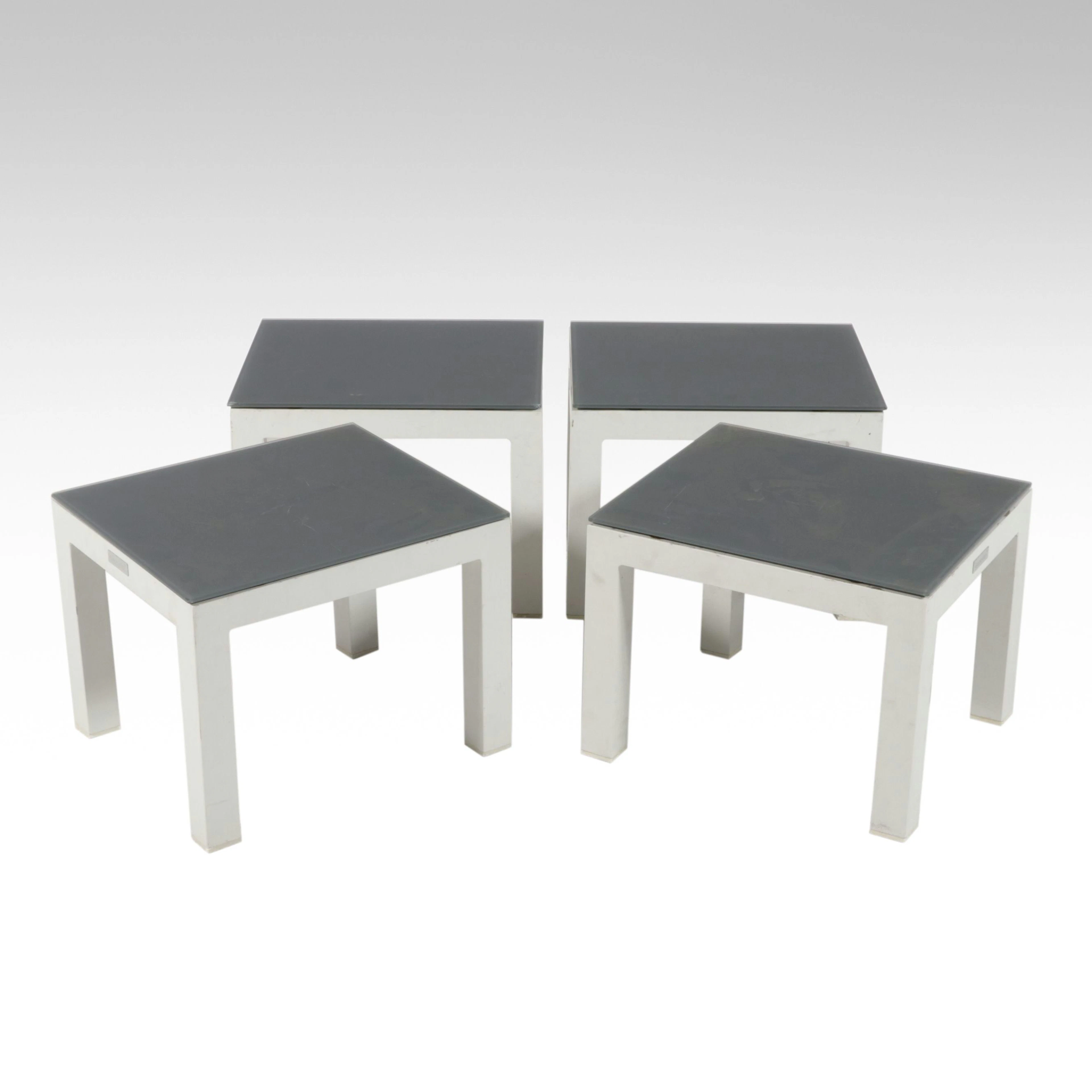 Set of Four Garden Art Patio Accent Tables