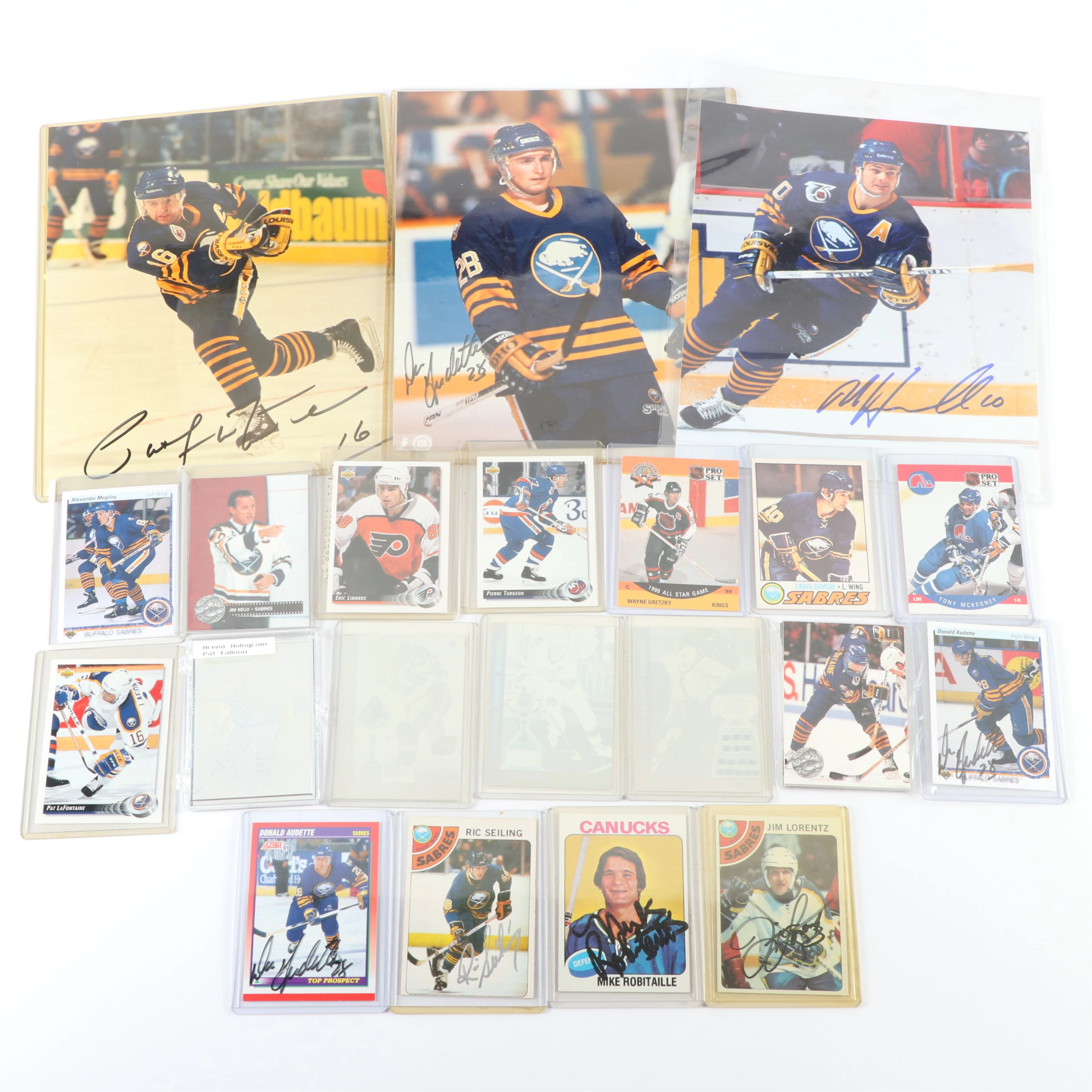 Buffalo Sabres Signed Prints and Hockey Cards with More