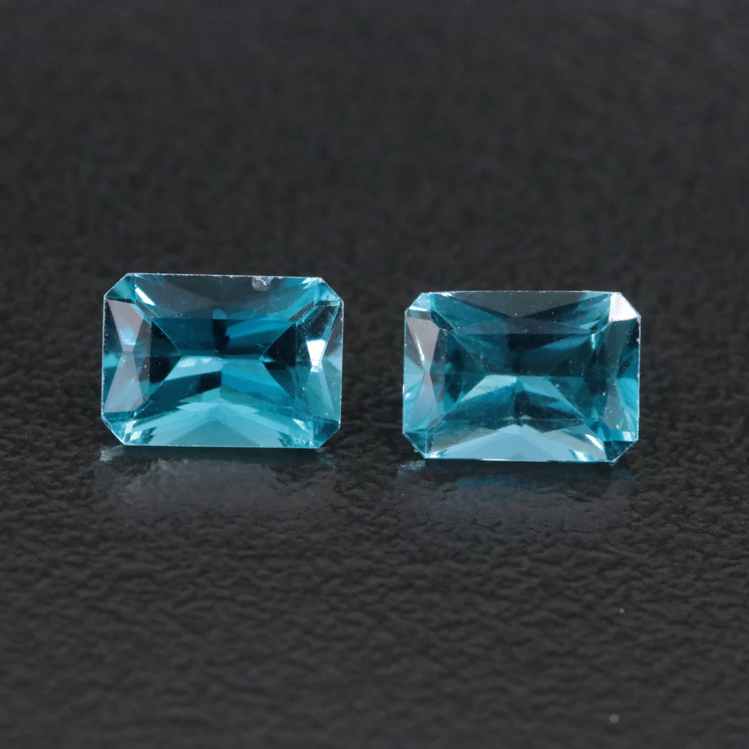 Loose 2.24 CTW London Blue Topaz, Matched Pair