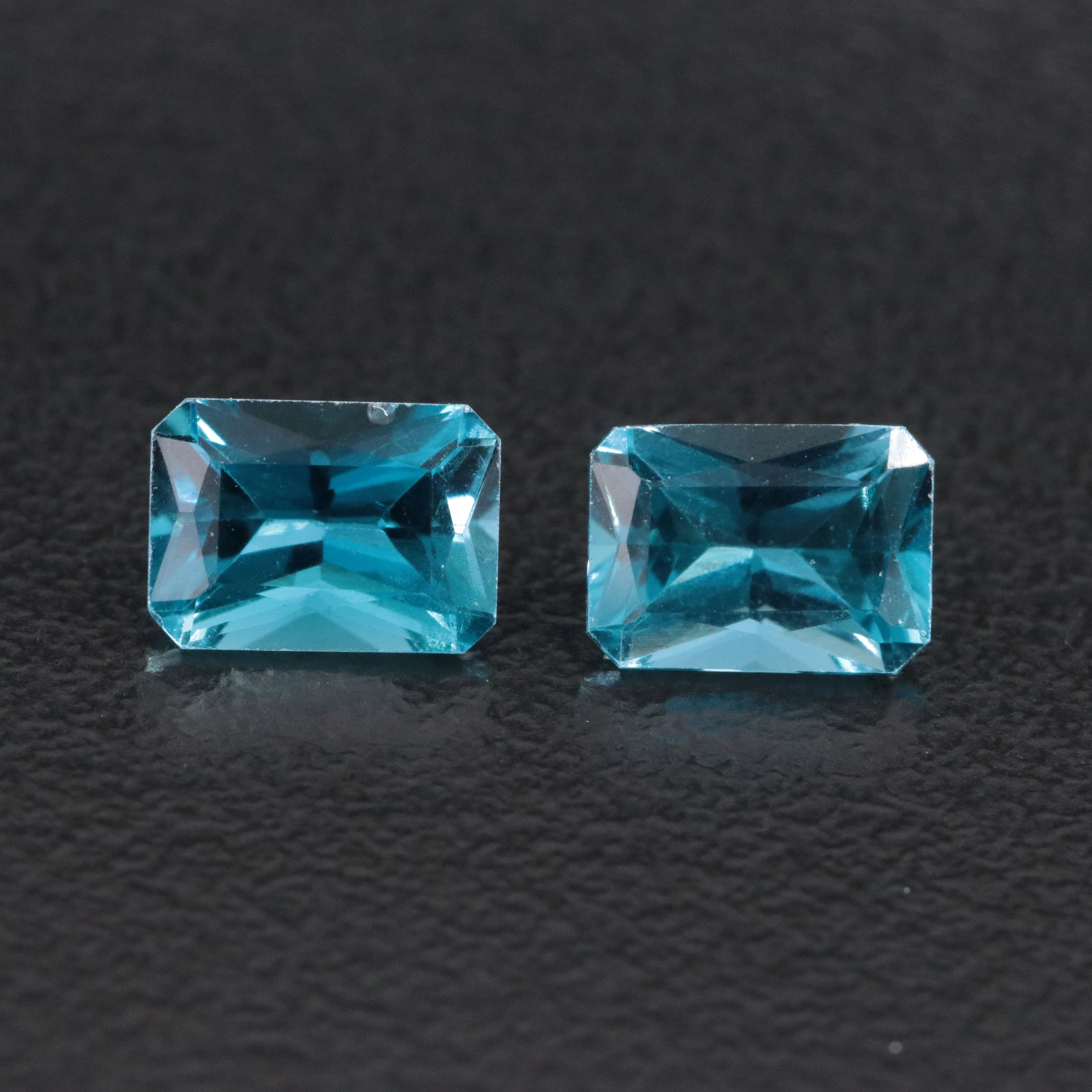 Loose 2.24 CTW London Blue Topaz, Matched Pair