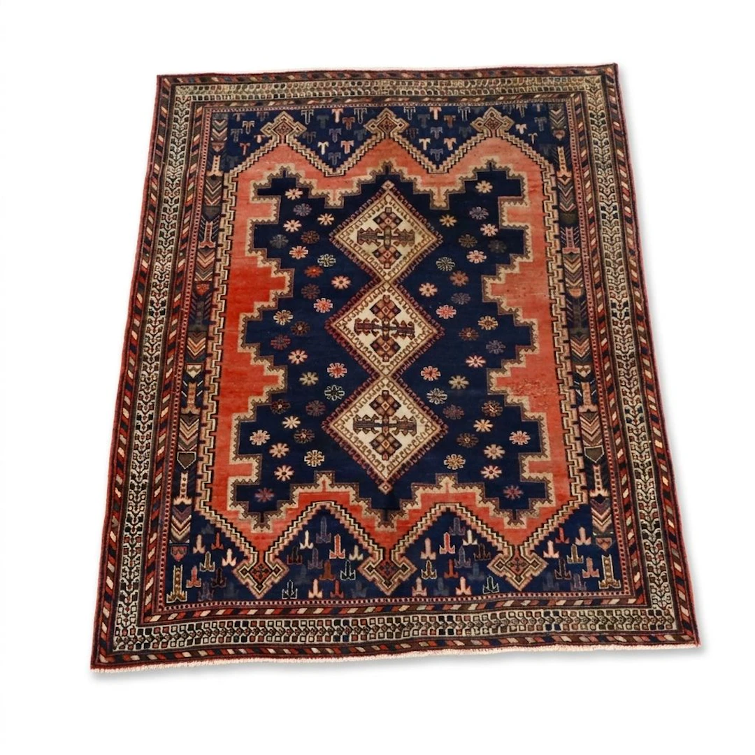 4'10 x 6'6 Hand-Knotted Persian Afshar Area Rug