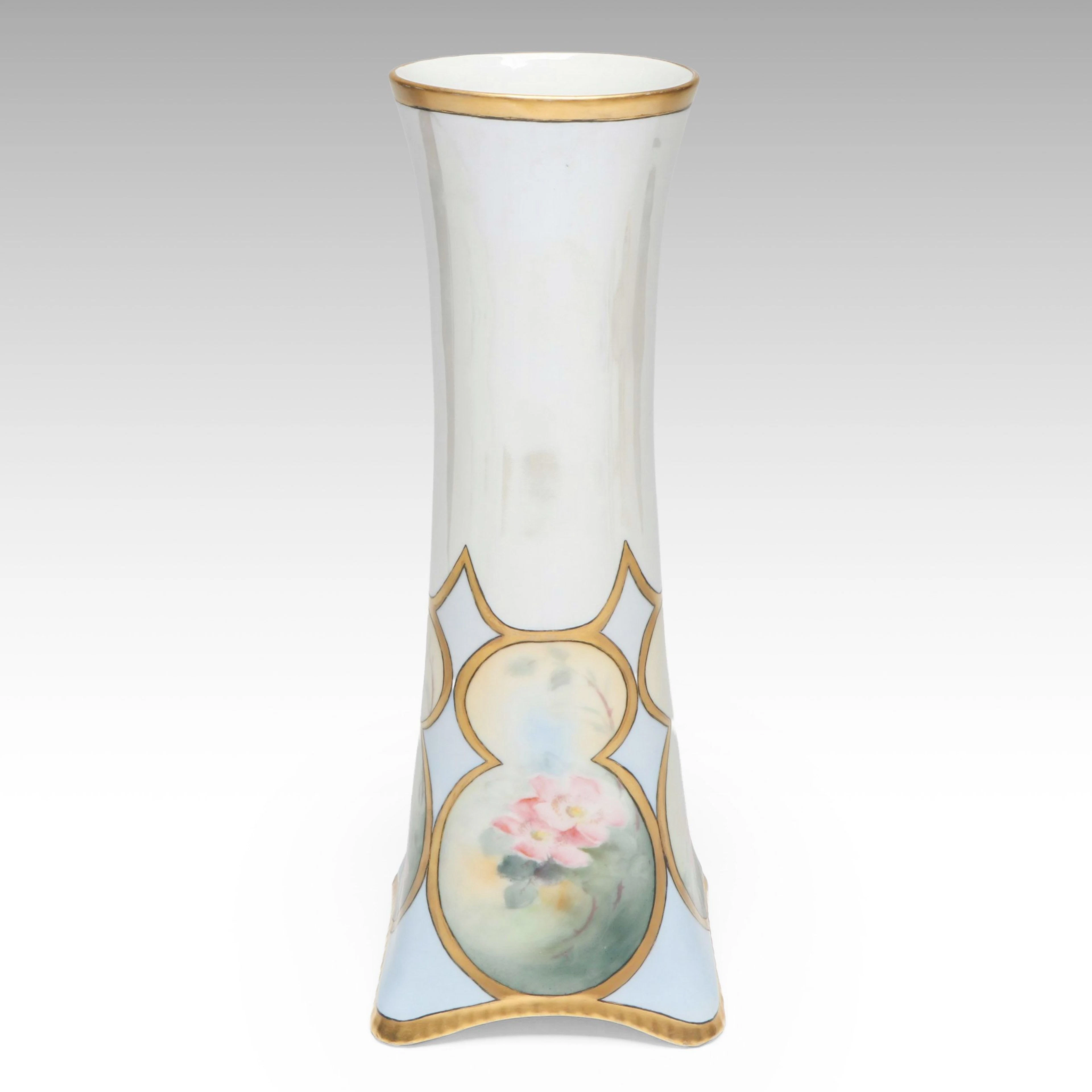 Edwardian Heinrich & Co. Gilt Porcelain Vase