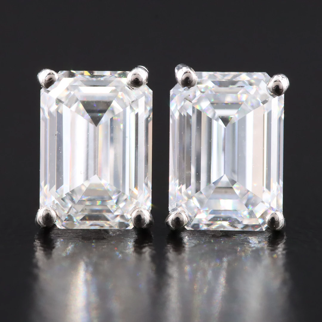 14K 3.10 CTW Lab Grown Diamond Earrings with IGI Report