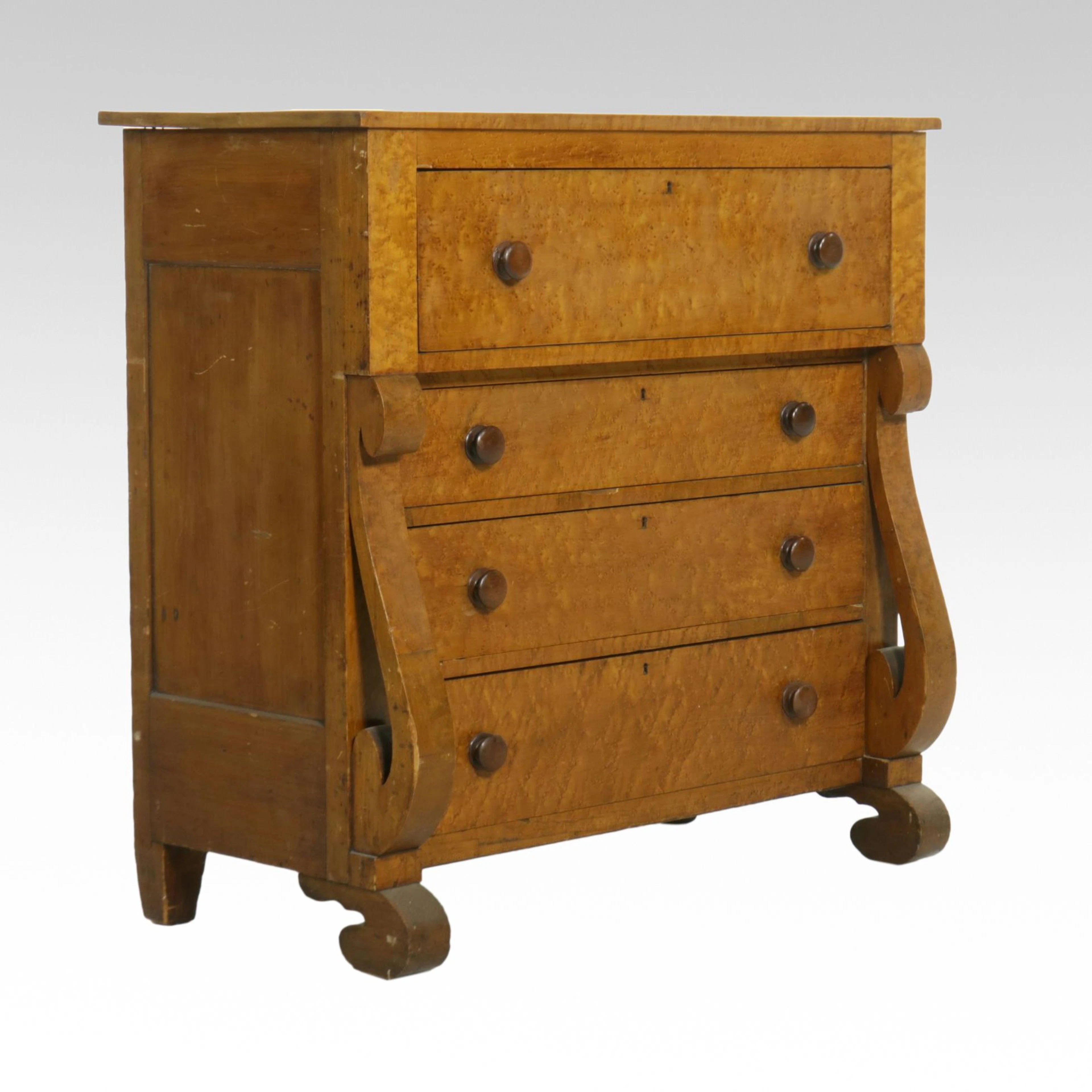 American Empire Bird's-eye Maple Chest of Drawers, Mid-19th Century