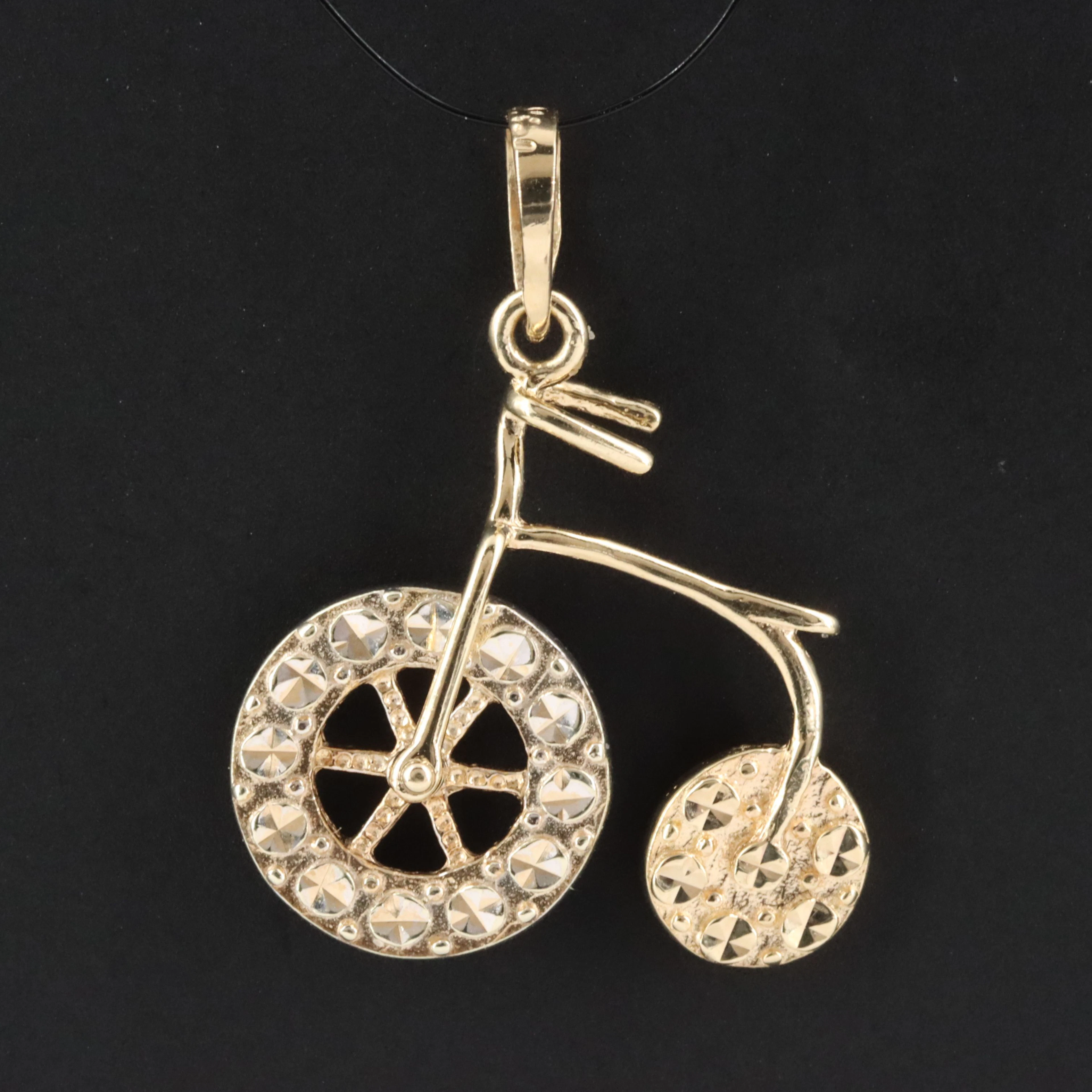 14K Articulated Bicycle Charm