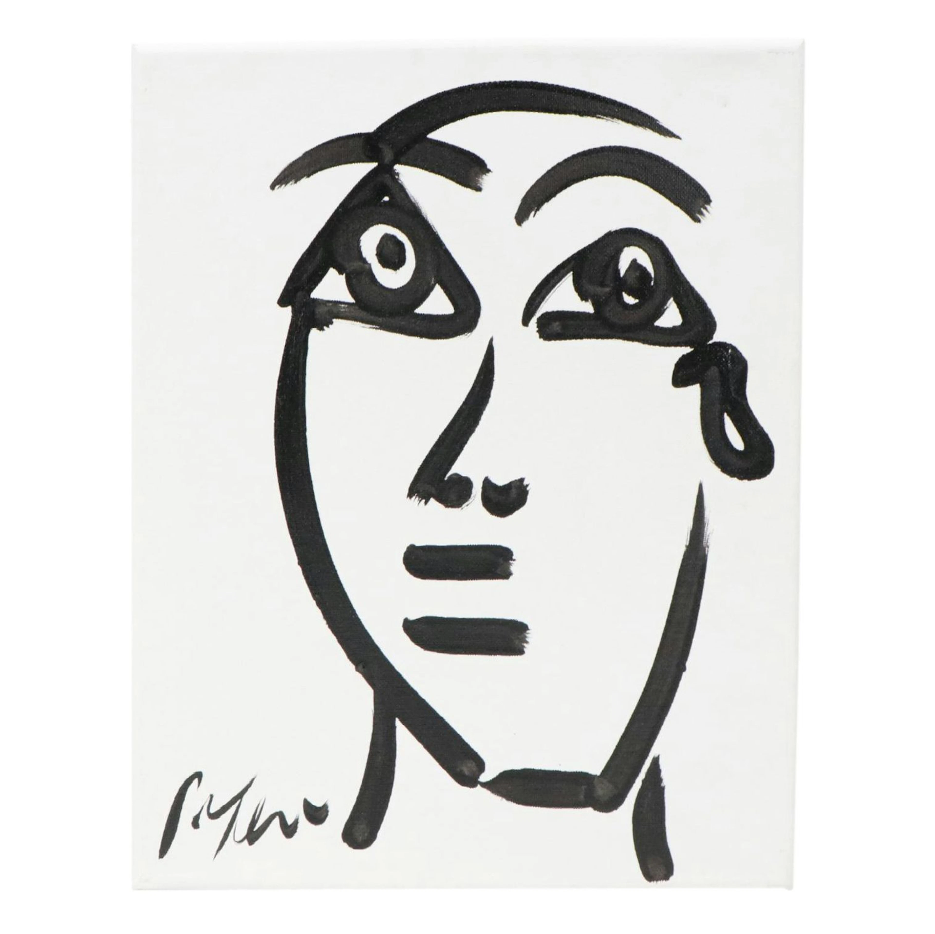 Peter Keil Abstract Portrait Acrylic Painting