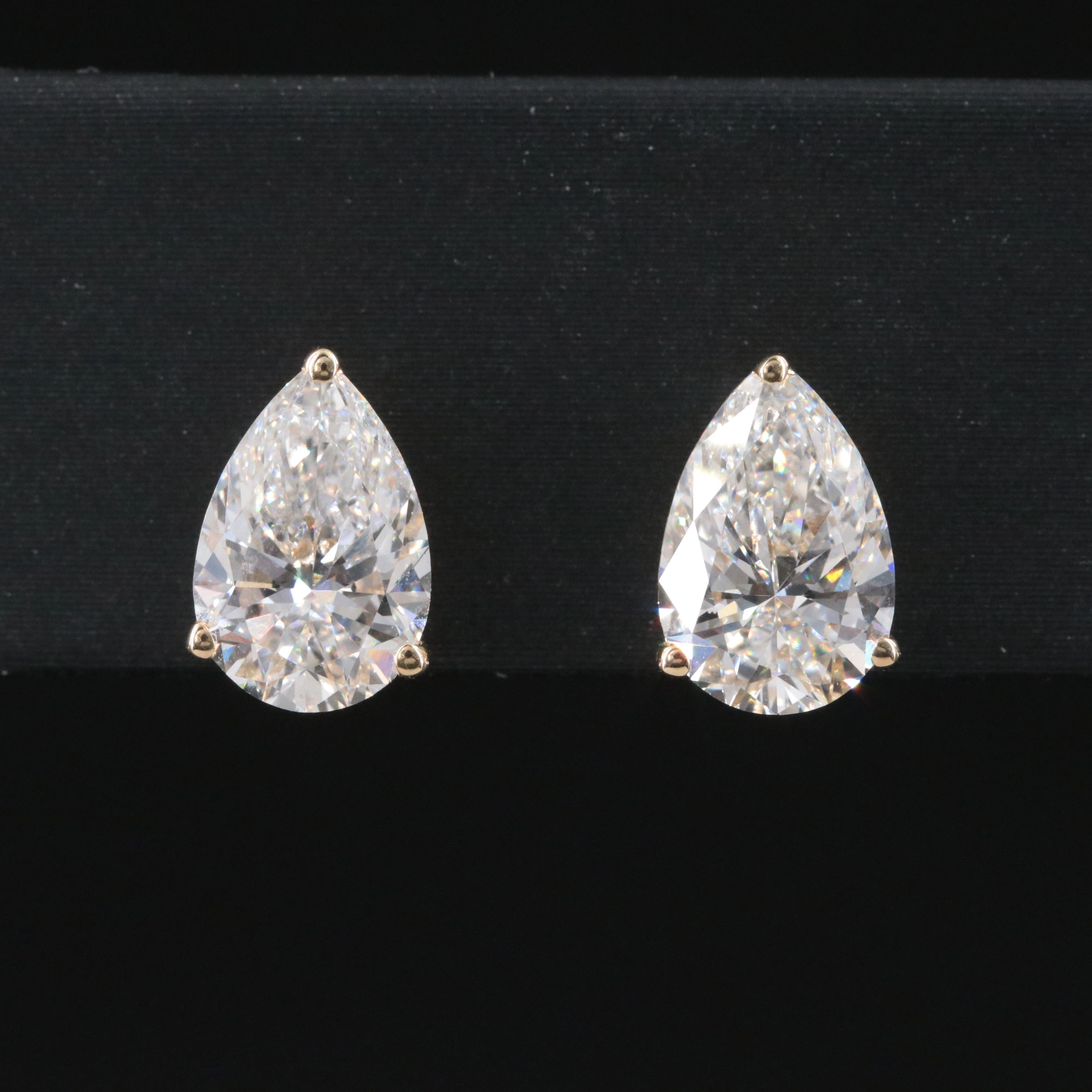14K 3.02 CTW Lab Grown Diamond Solitaire Earrings with IGI Reports
